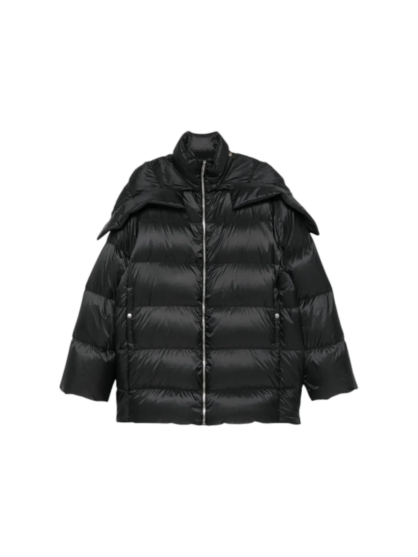 Унисекс пуховик капюшоном Woven Hooded Cyclopic Coat Rick Owens — изображение 2 из 3, черный