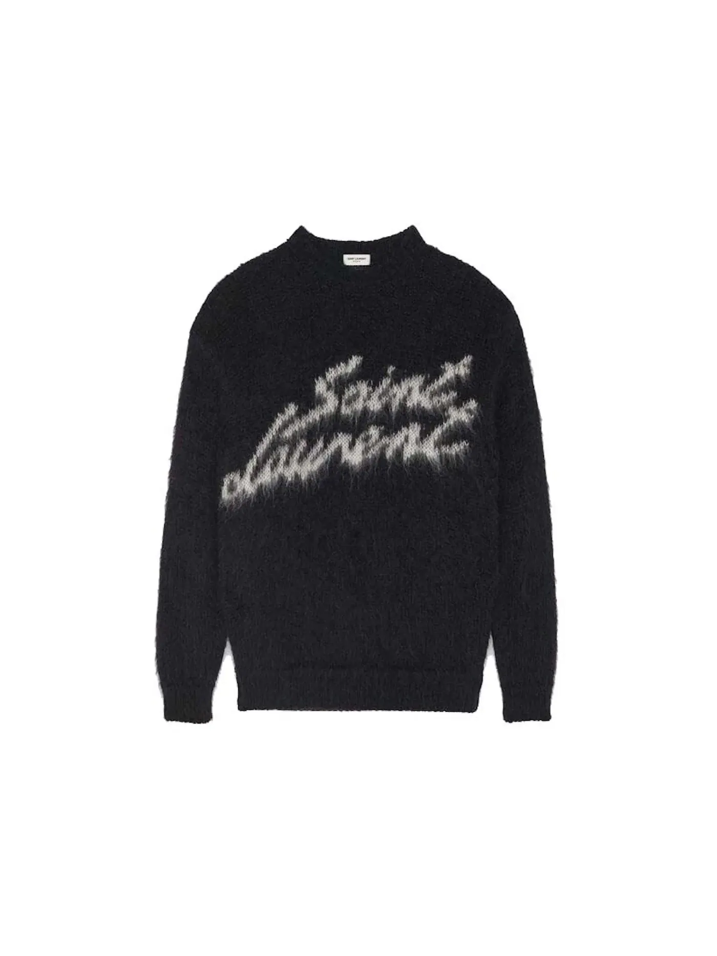 Мужской свитер из мохера с контрастным дизайном Sweater In Mohair Saint Laurent — изображение 1 из 1, белый