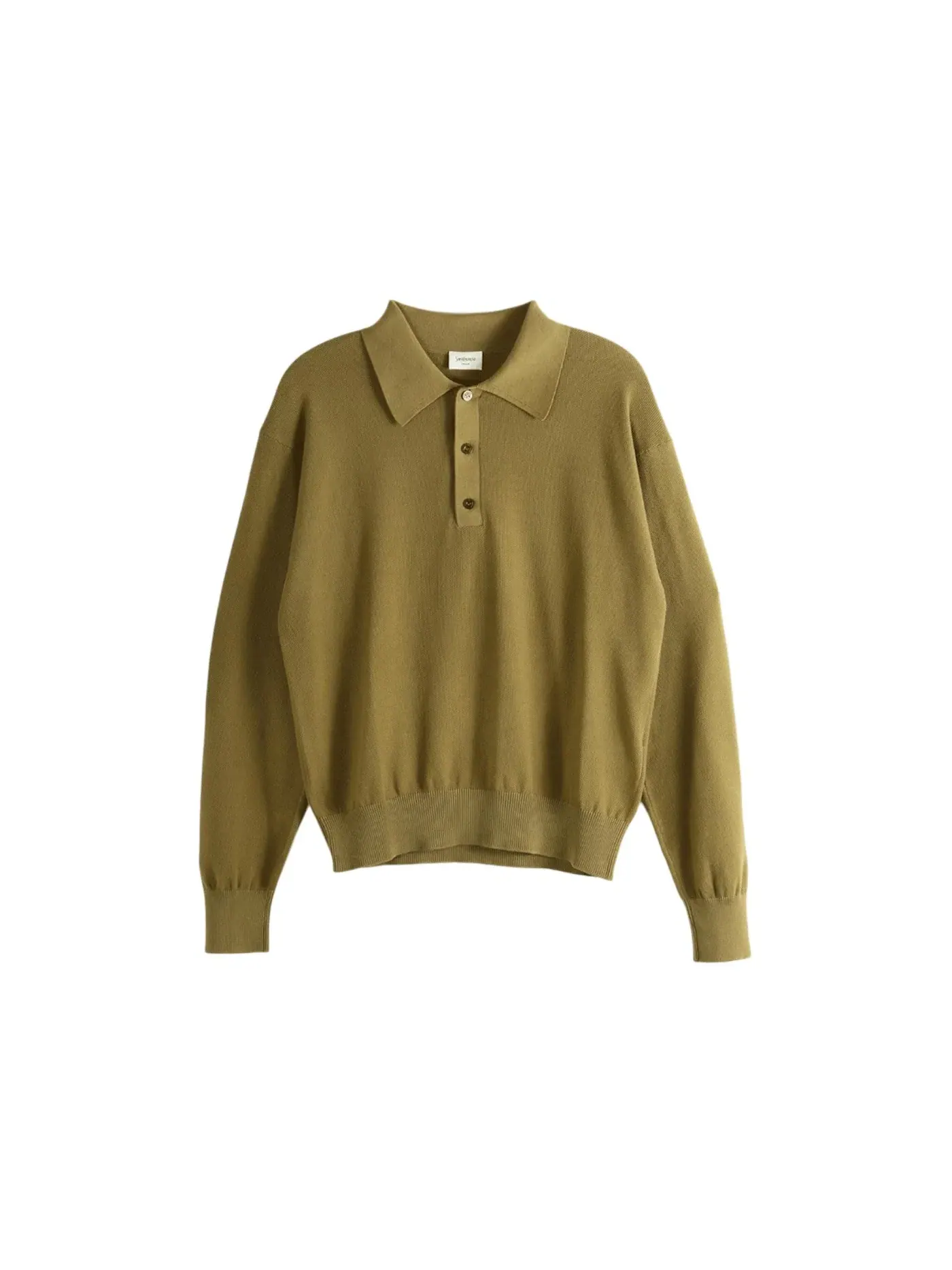 Мужская рубашка-поло с длинным рукавом Shirt Saint Laurent — изображение 1 из 1, хаки