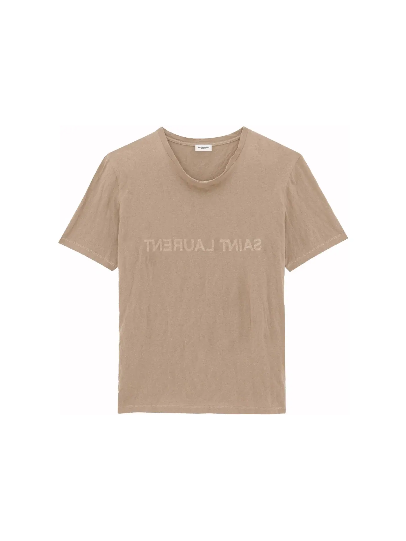 Мужская футболка с принтом Reverse T-Shirt Saint Laurent, Taupe/Natural — изображение 1 из 2