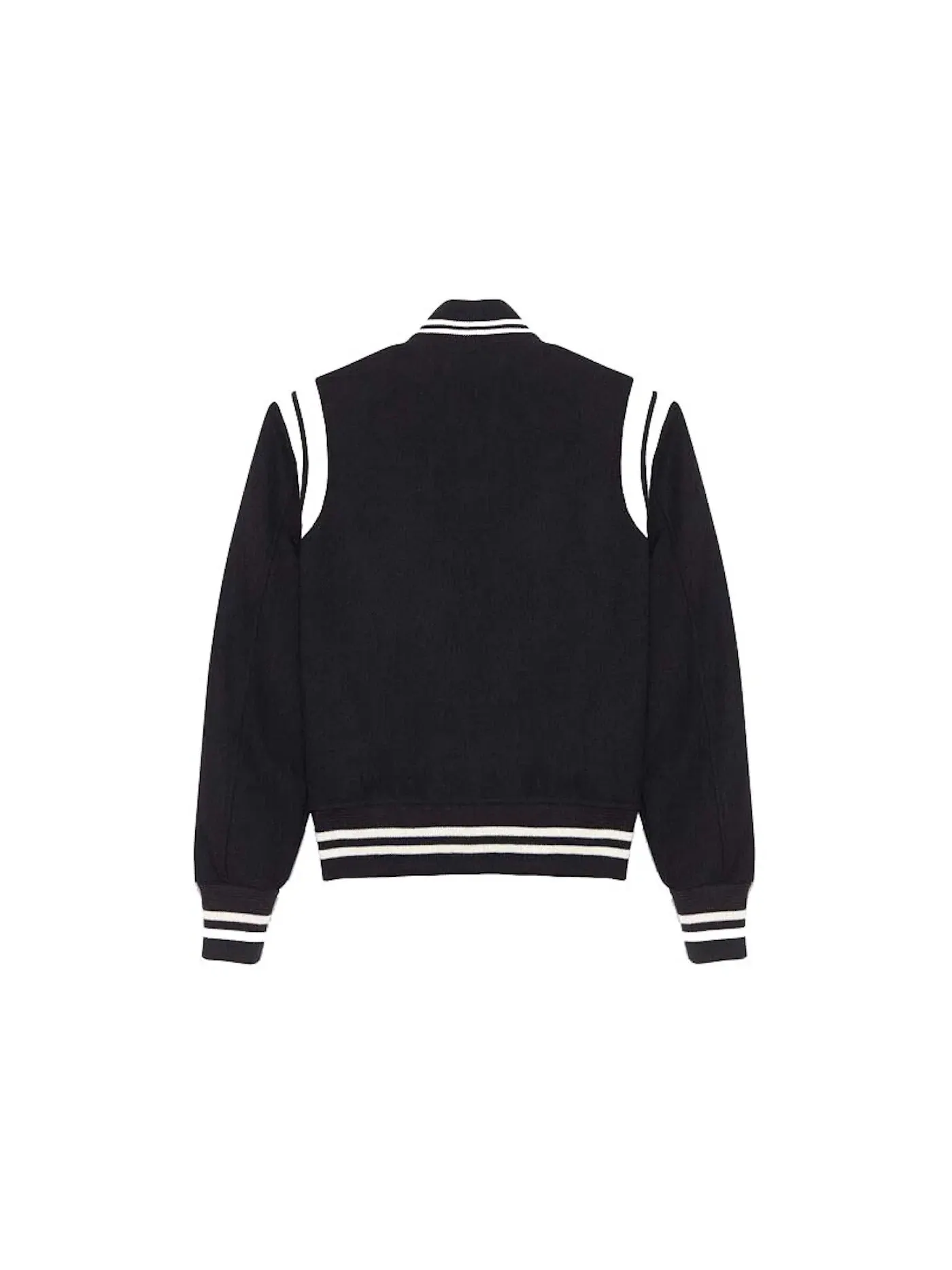 Мужская куртка с контрастной отделкой Teddy Saint Laurent — изображение 2 из 2, черный/белый