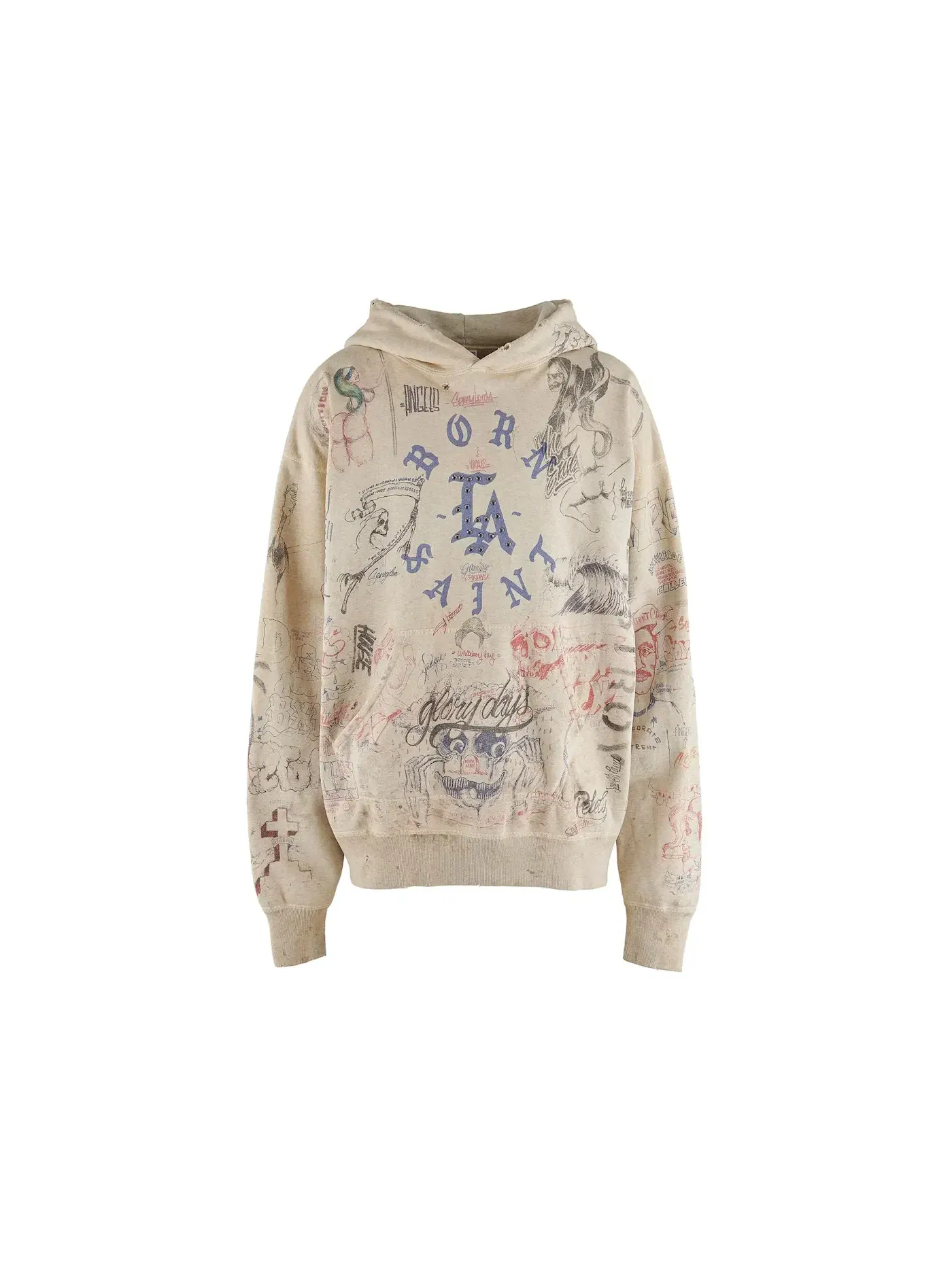 Мужской худи с капюшоном с принтом Hoodie Saint Michael — изображение 1 из 1, мульти