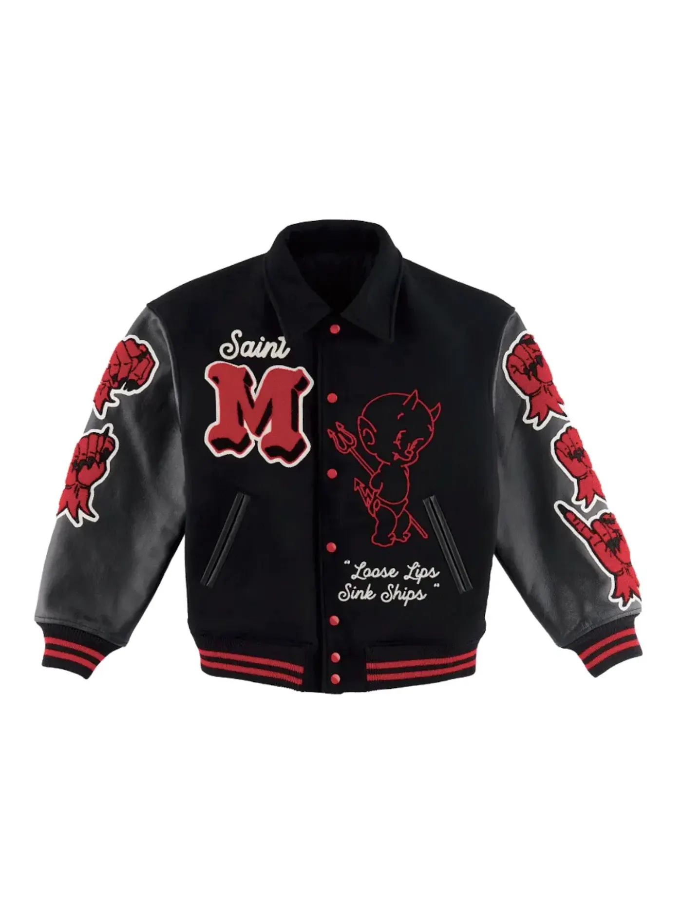 Мужская куртка-бомбер Devil Varsity Saint Mxxxxxx — изображение 1 из 2, черный