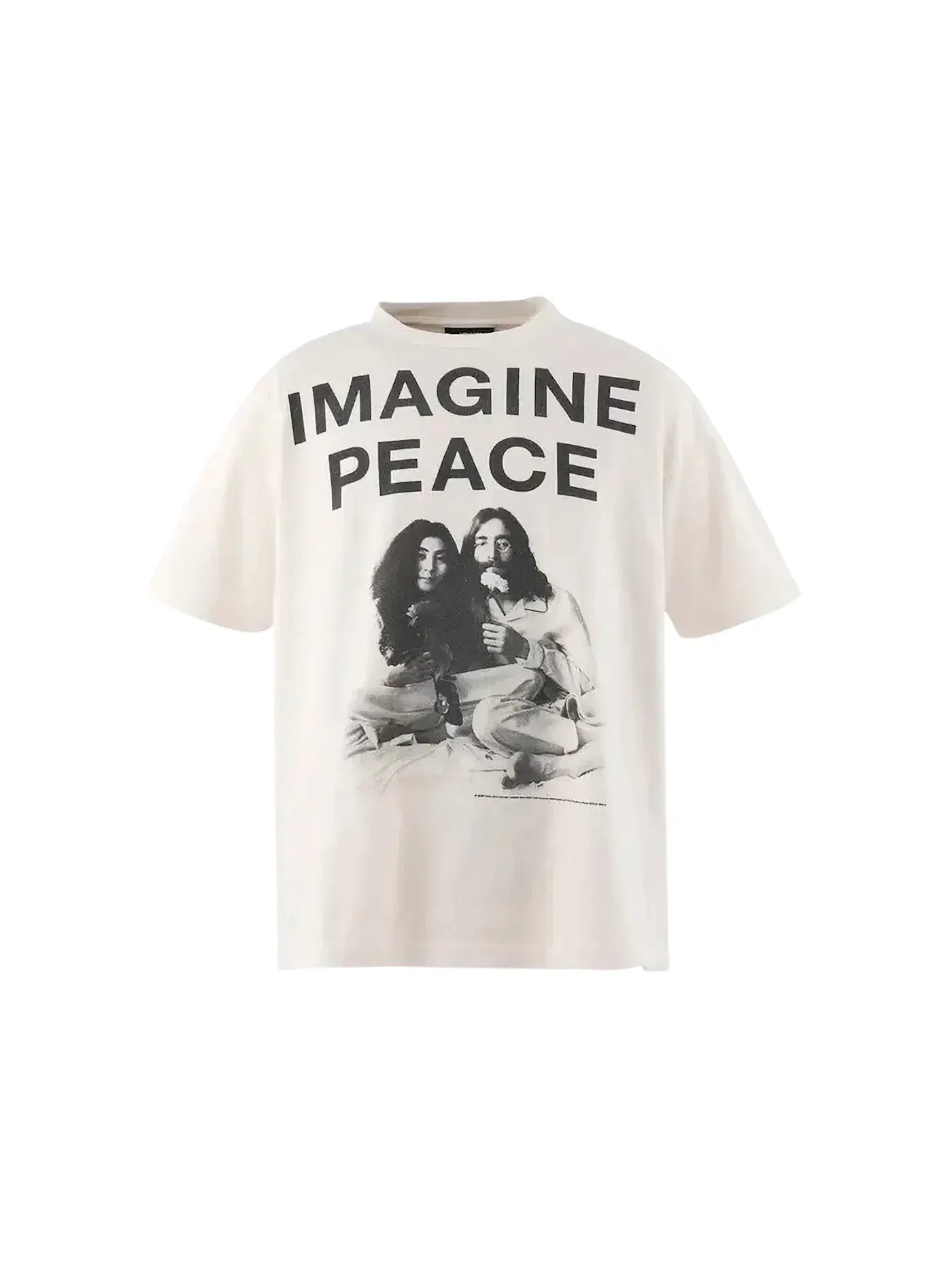 Мужская футболка с принтом Imagine Peace Saint Mxxxxxx — изображение 1 из 1, бежевый