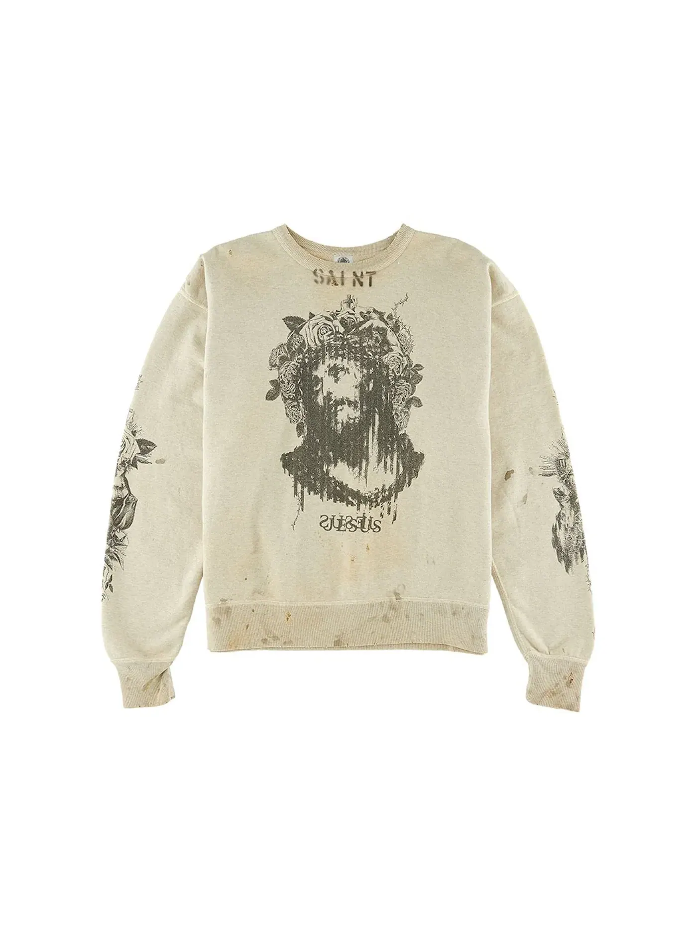 Мужской свитшот с принтом Saint Mxxxxxx Crewneck — изображение 1 из 2, серый