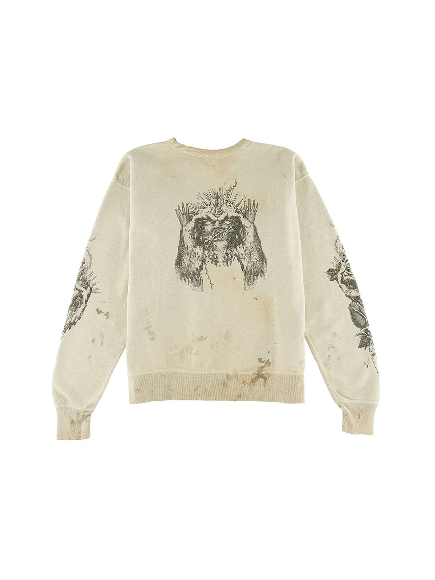 Мужской свитшот с принтом Saint Mxxxxxx Crewneck — изображение 2 из 2, серый