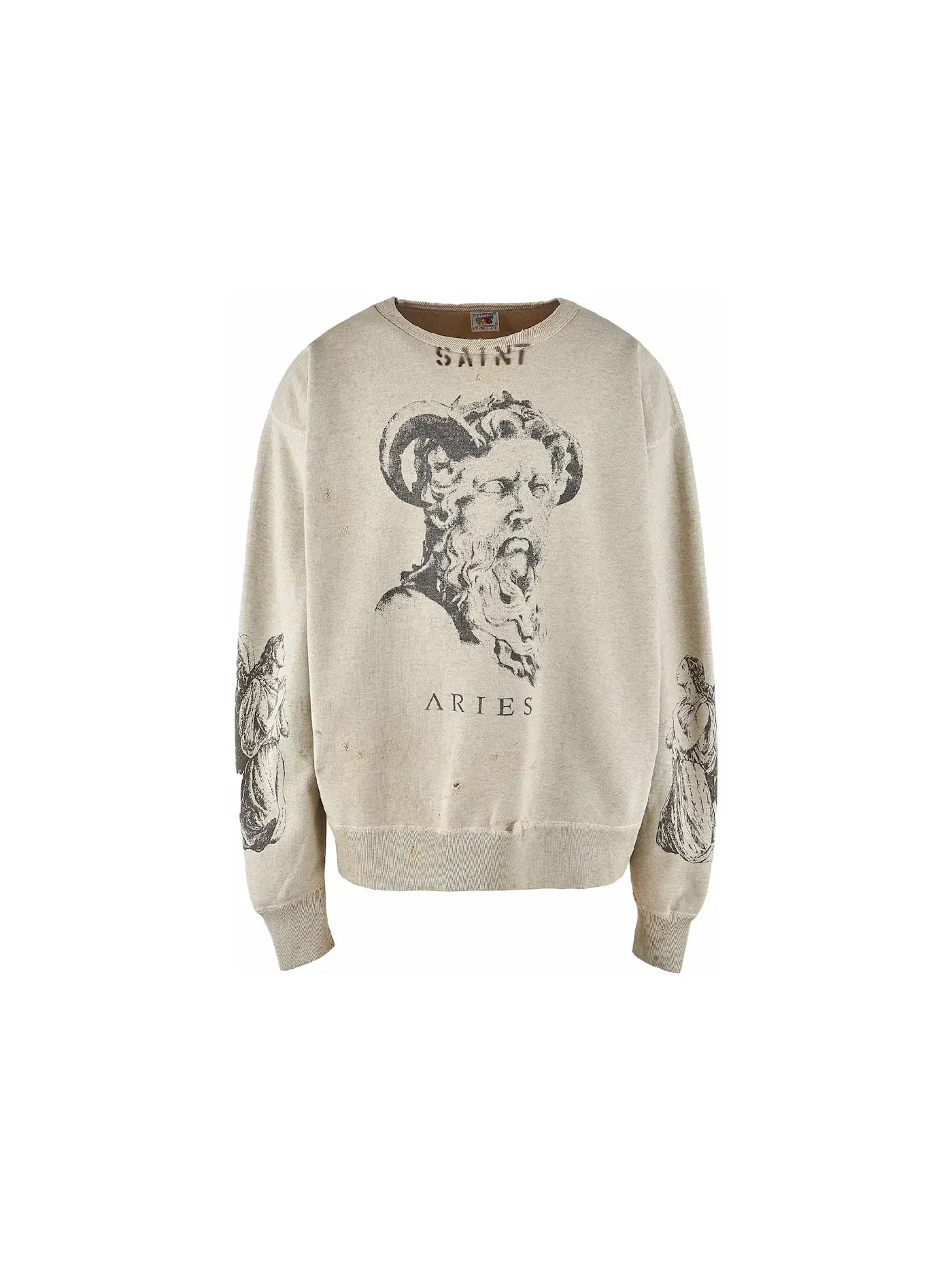 Мужской свитшот с принтом Saint Mxxxxxx x Aries Crewneck Sweat — изображение 1 из 1, серый