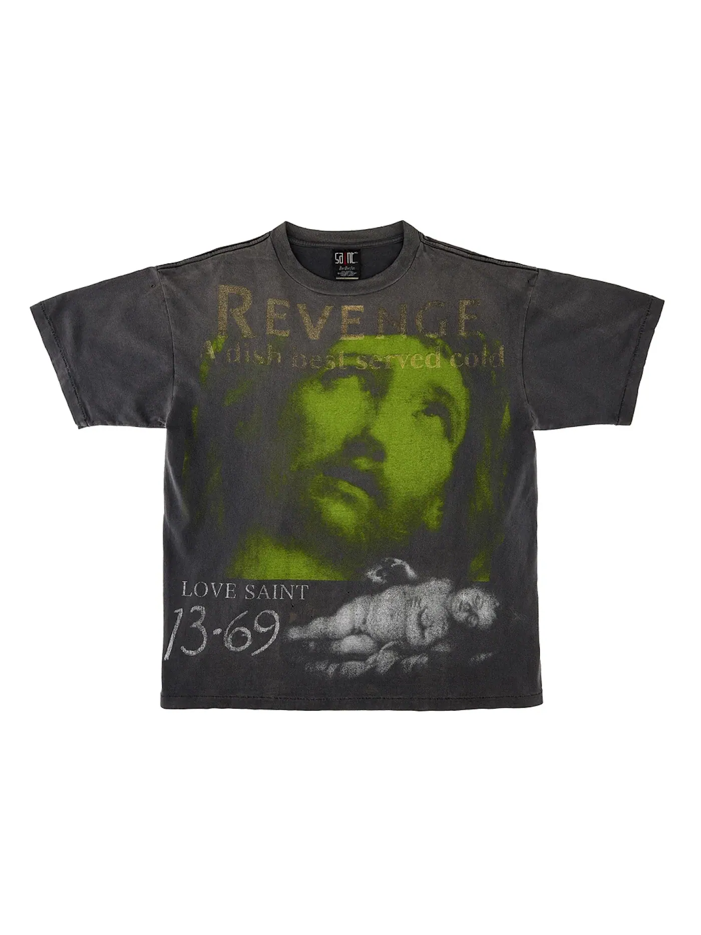 Мужская футболка с принтом Revenge Tee Saint Mxxxxxx — изображение 1 из 2, винтажный черный