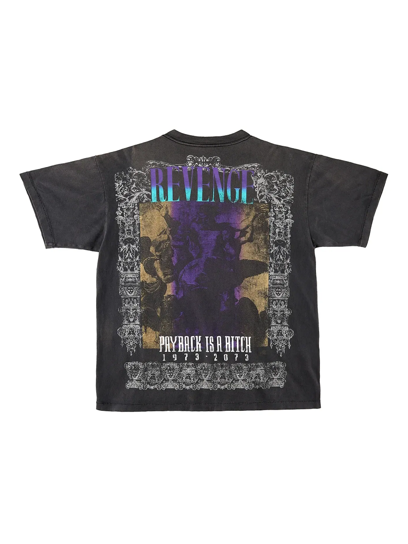 Мужская футболка с принтом Revenge Tee Saint Mxxxxxx — изображение 2 из 2, винтажный черный