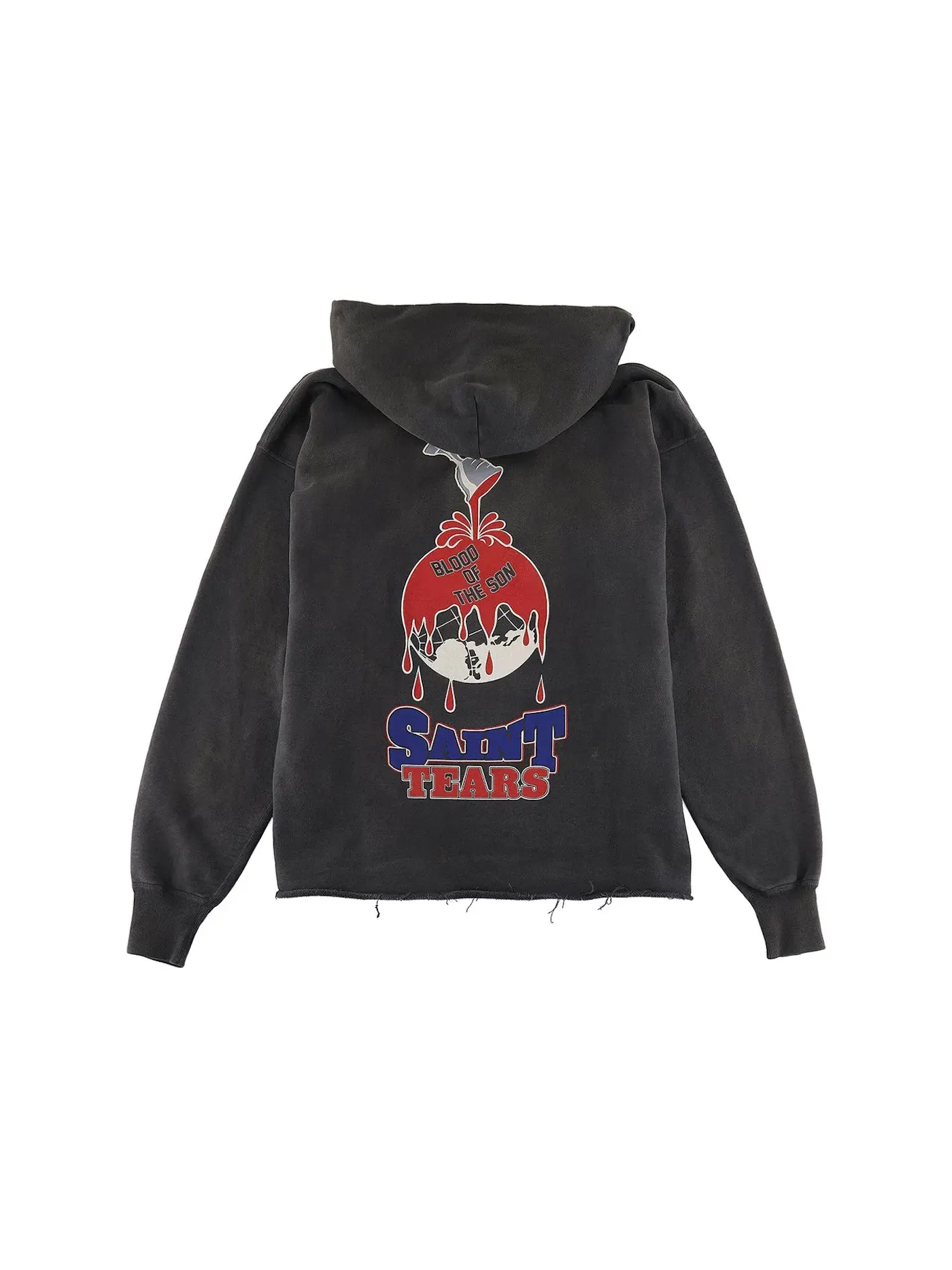 Мужской худи с принтом Holy Grail Saint Mxxxxxx — изображение 2 из 2, винтажный черный
