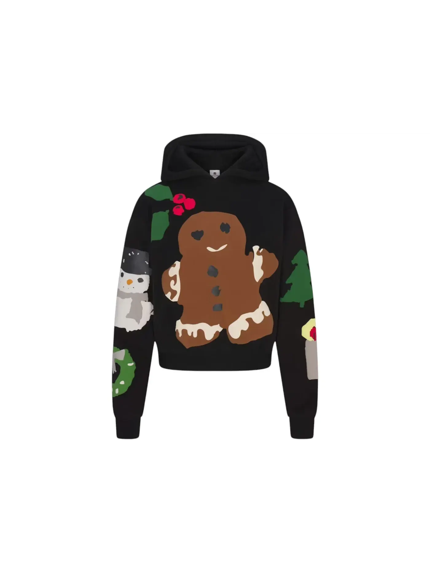 Женская худи с принтом SKIMS x Cactus Plant Flea Market Cotton Fleece Hoodie, Onyx Gingerbread Print