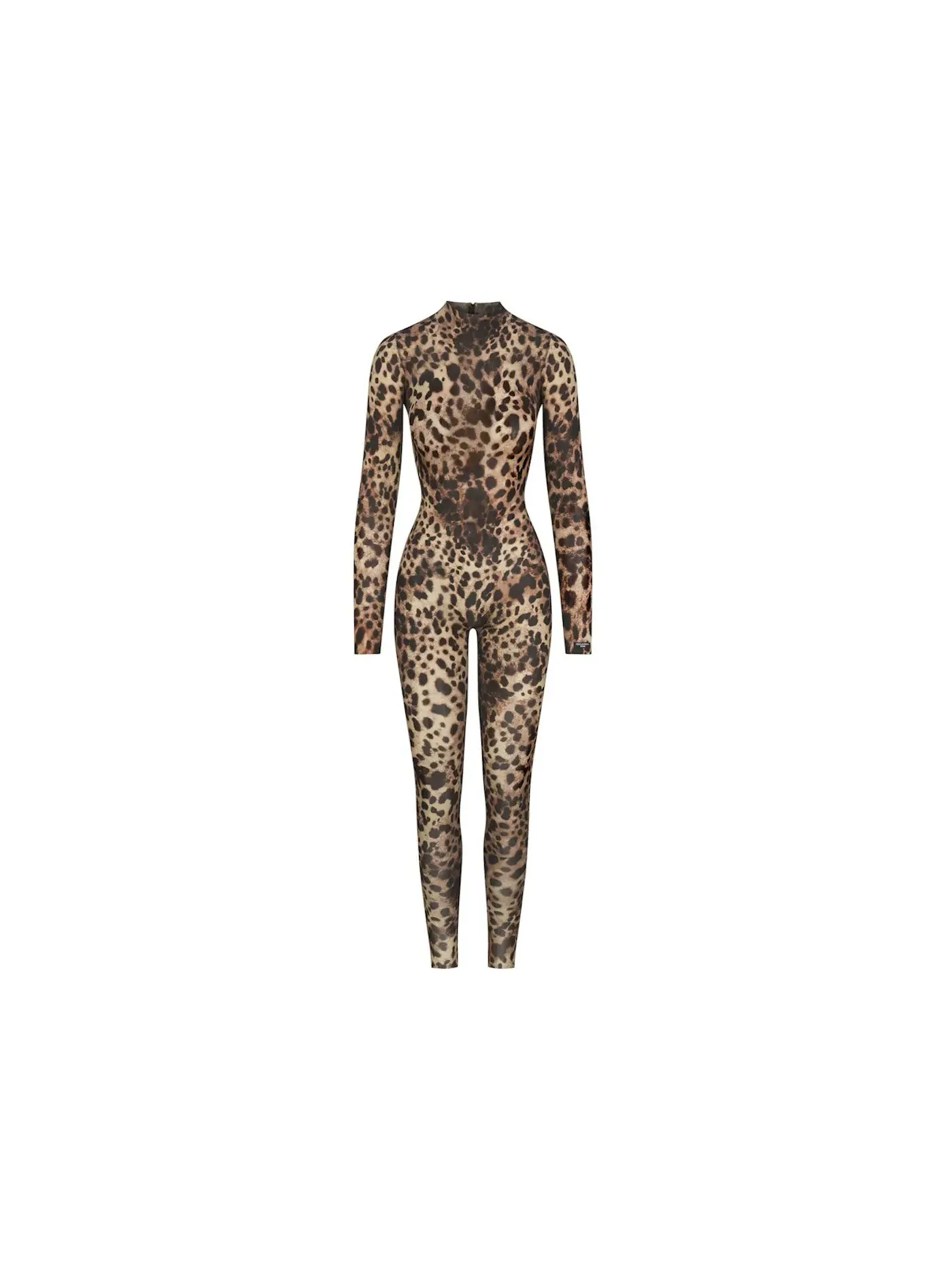 Женский боди-комбинезон с высоким воротником Leopard SKIMS — изображение 1 из 1, леопардовый
