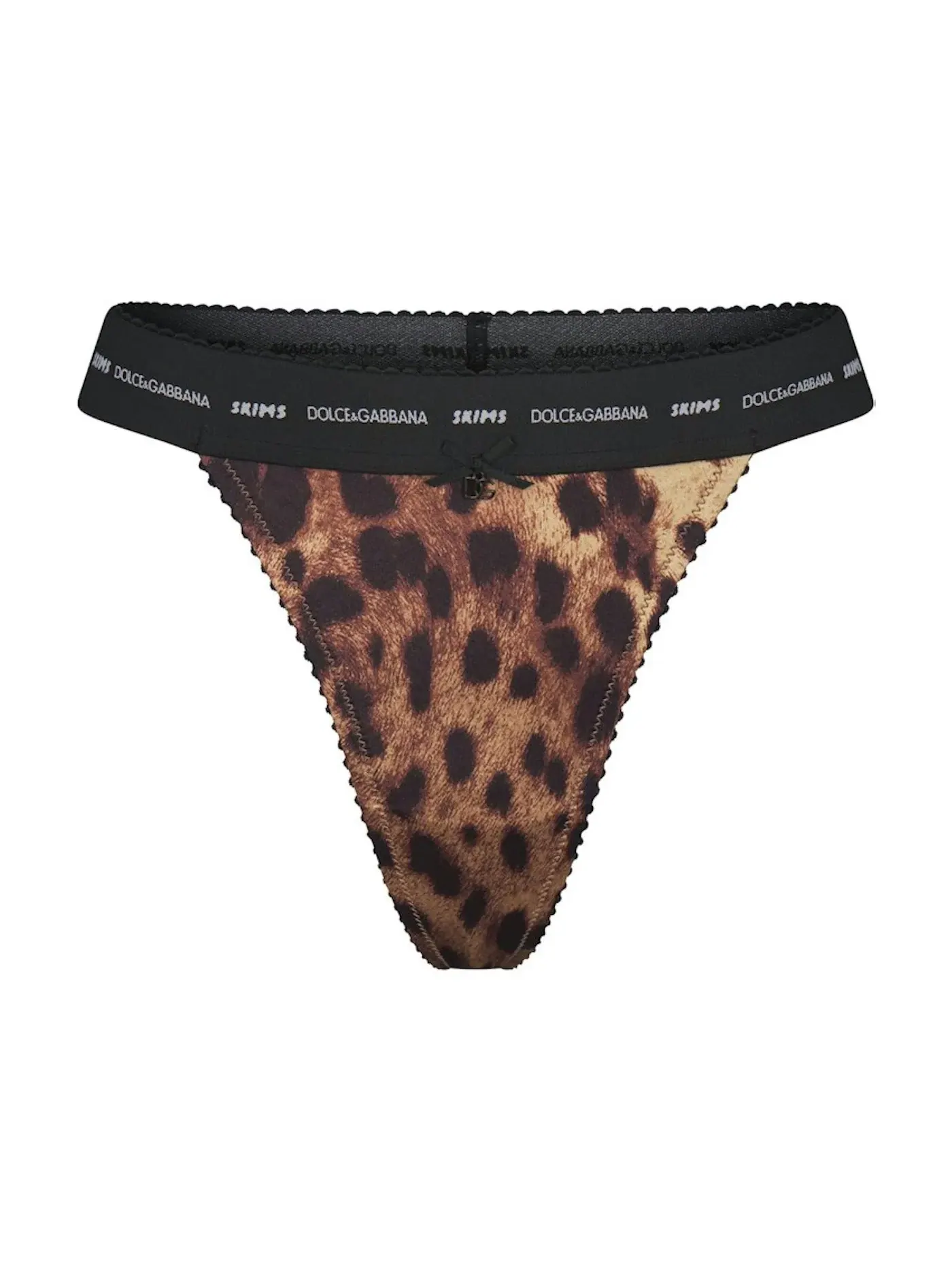 Женские плавки бикини из стрейч-атласа с принтом Leopard SKIMS — изображение 1 из 1, леопардовый