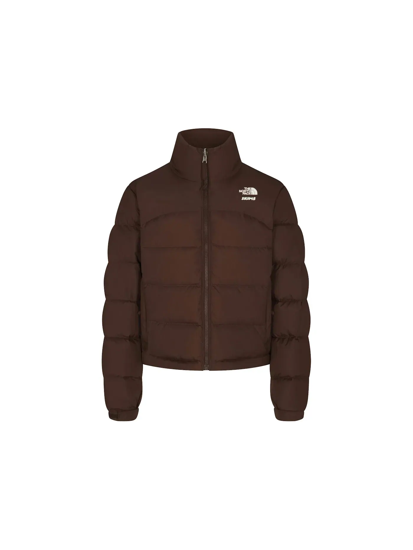 Женская куртка-пуховик с утеплителем SKIMS x TNF 2000 Retro Nuptse Jacket — изображение 1 из 2, какао