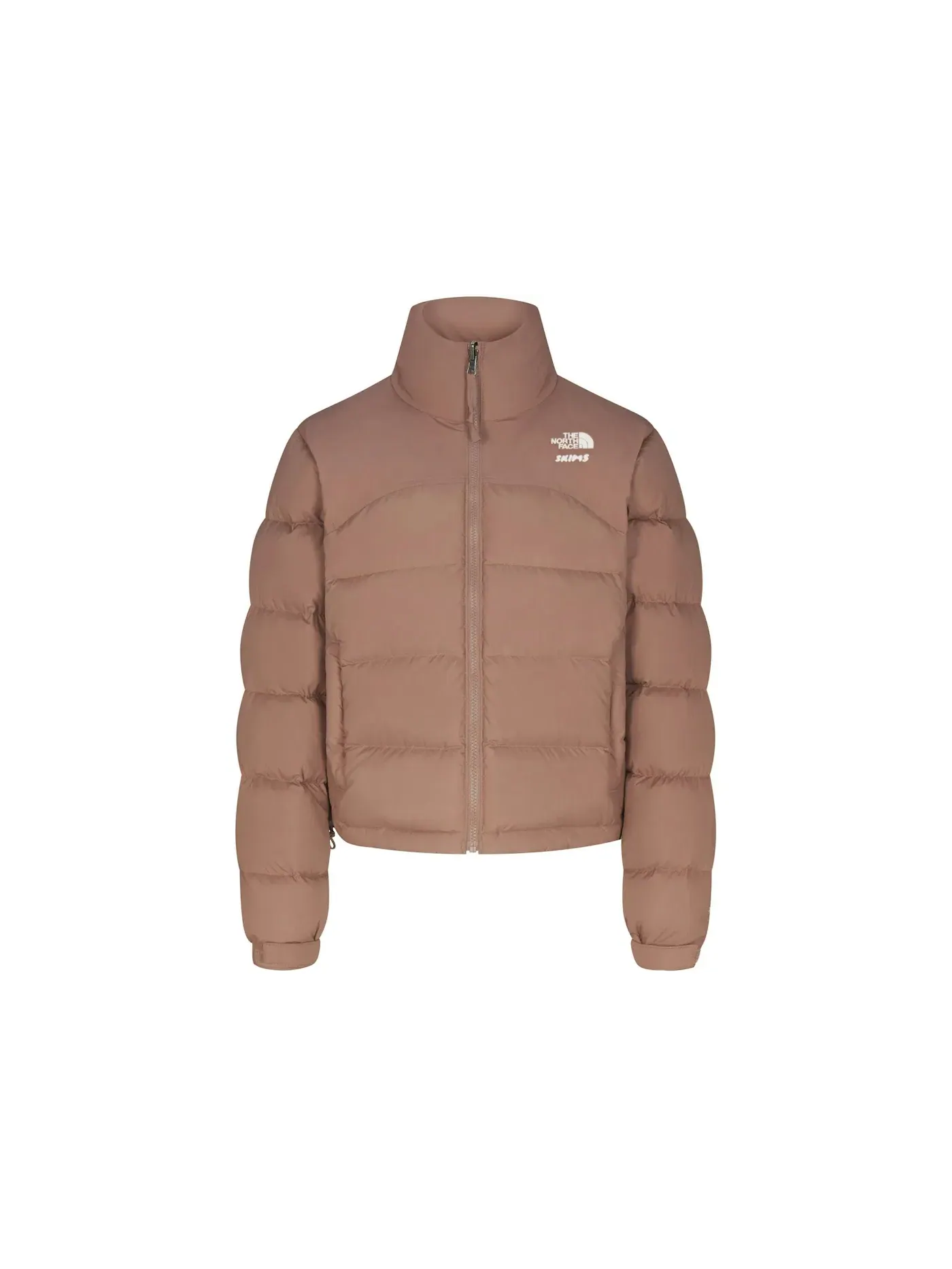 Женская куртка-пуховик с принтом SKIMS x TNF 2000 Retro Nuptse Jacket — изображение 1 из 2, сиенна