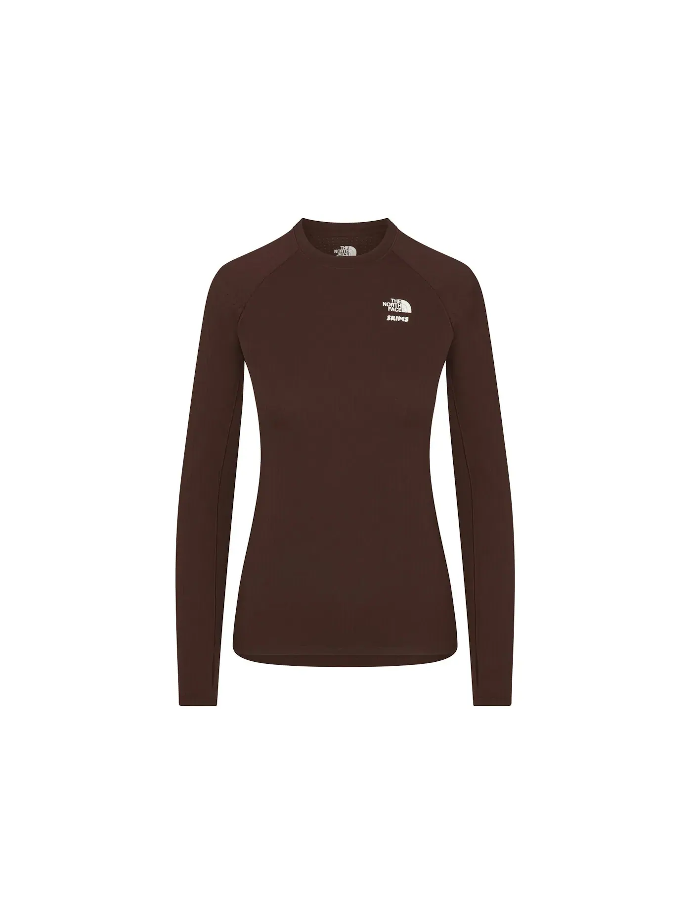 Женская футболка с длинным рукавом Long Sleeve Top SKIMS — изображение 1 из 2, какао