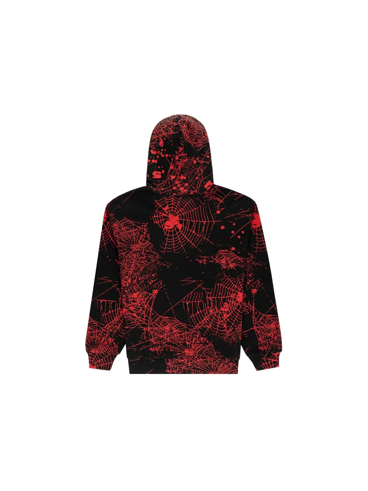 Мужская худи с принтом AOP Web V2 Zip Up Hoodie Sp5der — изображение 2 из 2, черный