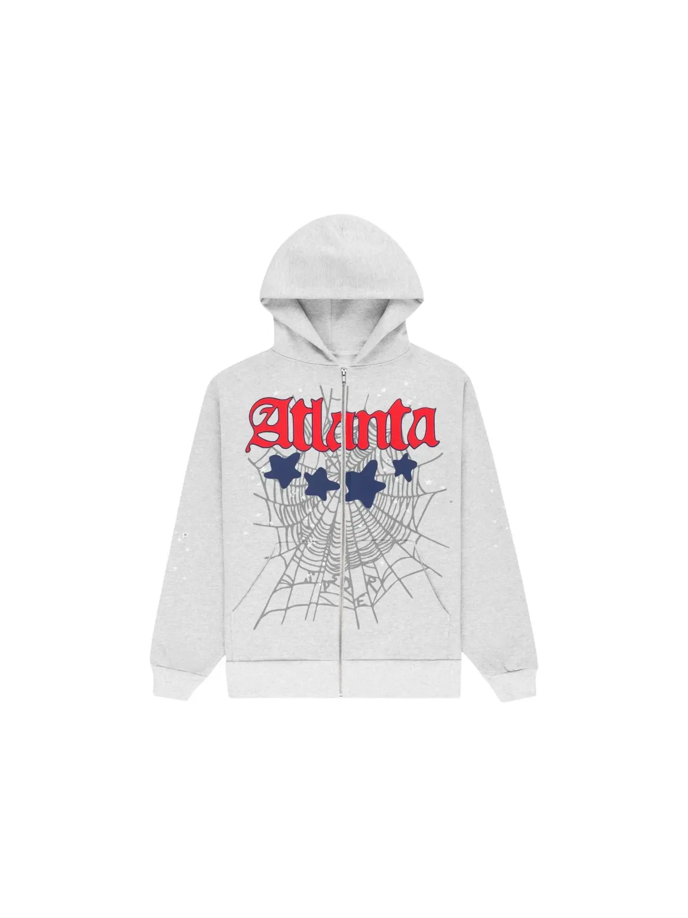 Мужская худи на молнии Full Zip с принтом Atlanta Sp5der — изображение 1 из 2, серый
