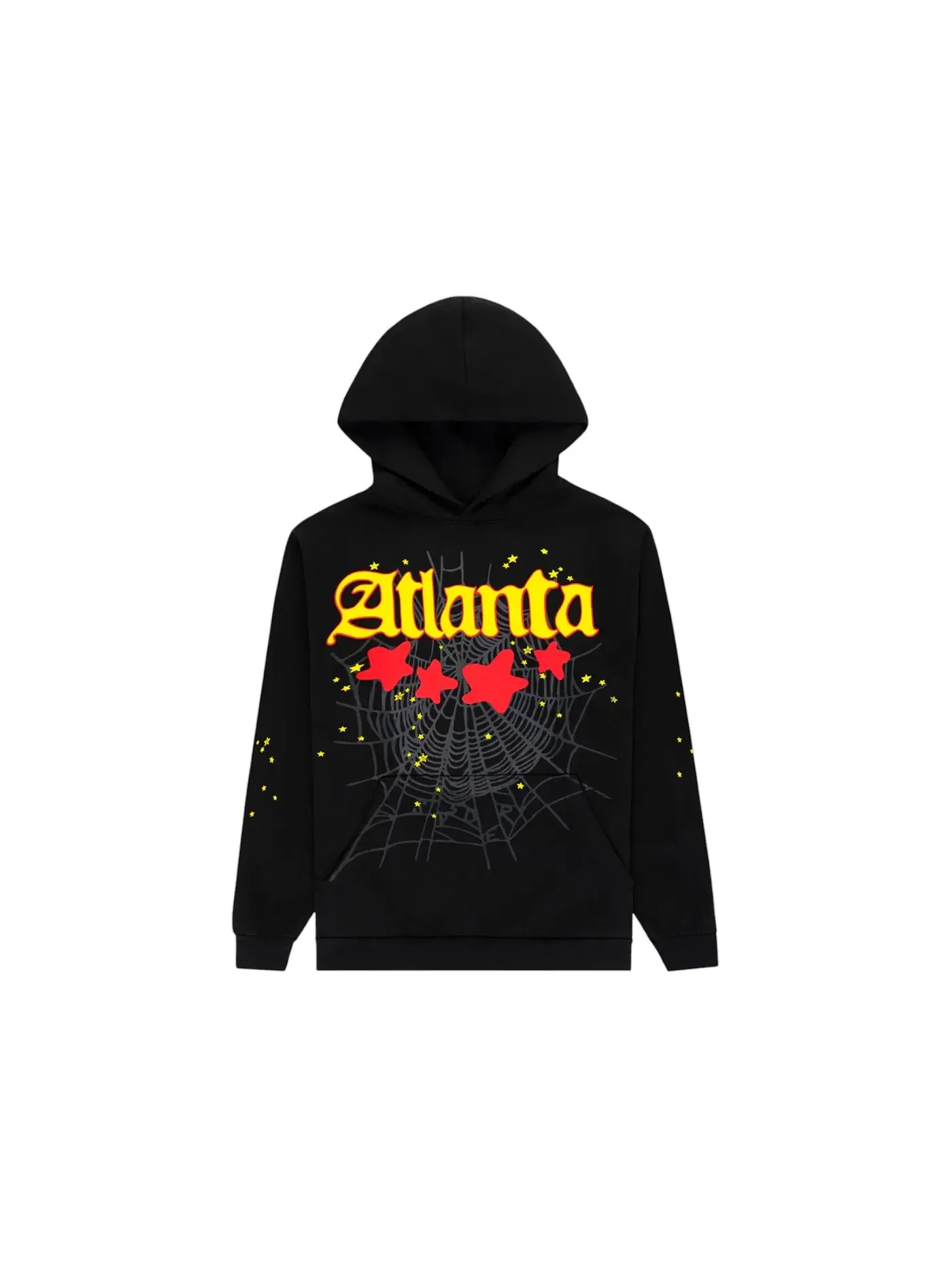 Мужской худи с принтом Sp5der Atlanta Hoodie Black — изображение 1 из 2, черный