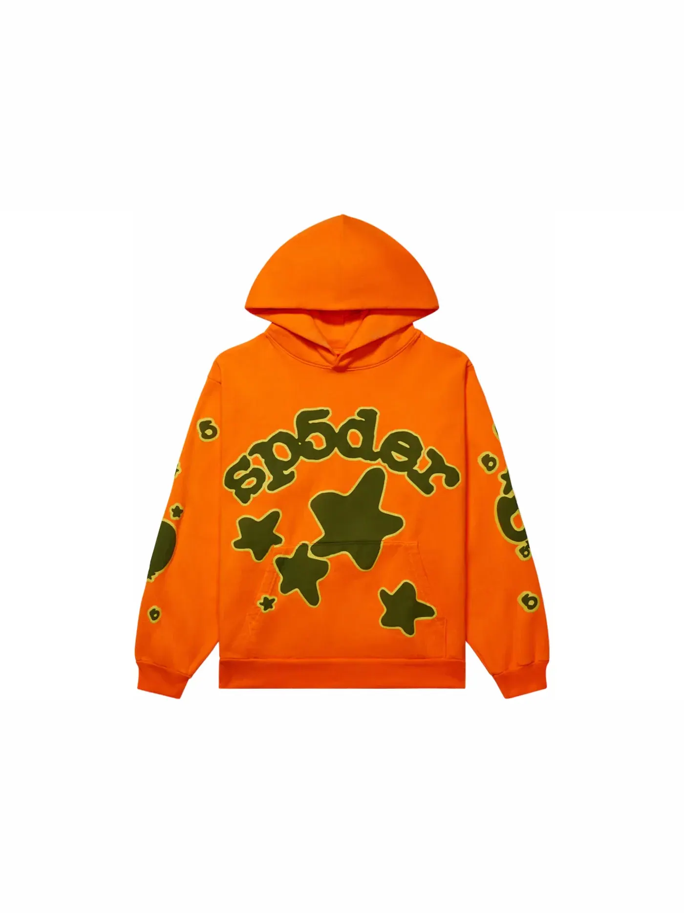 Детская худи с принтом Sp5der Beluga Hoodie Orange — изображение 1 из 3, оранжевый
