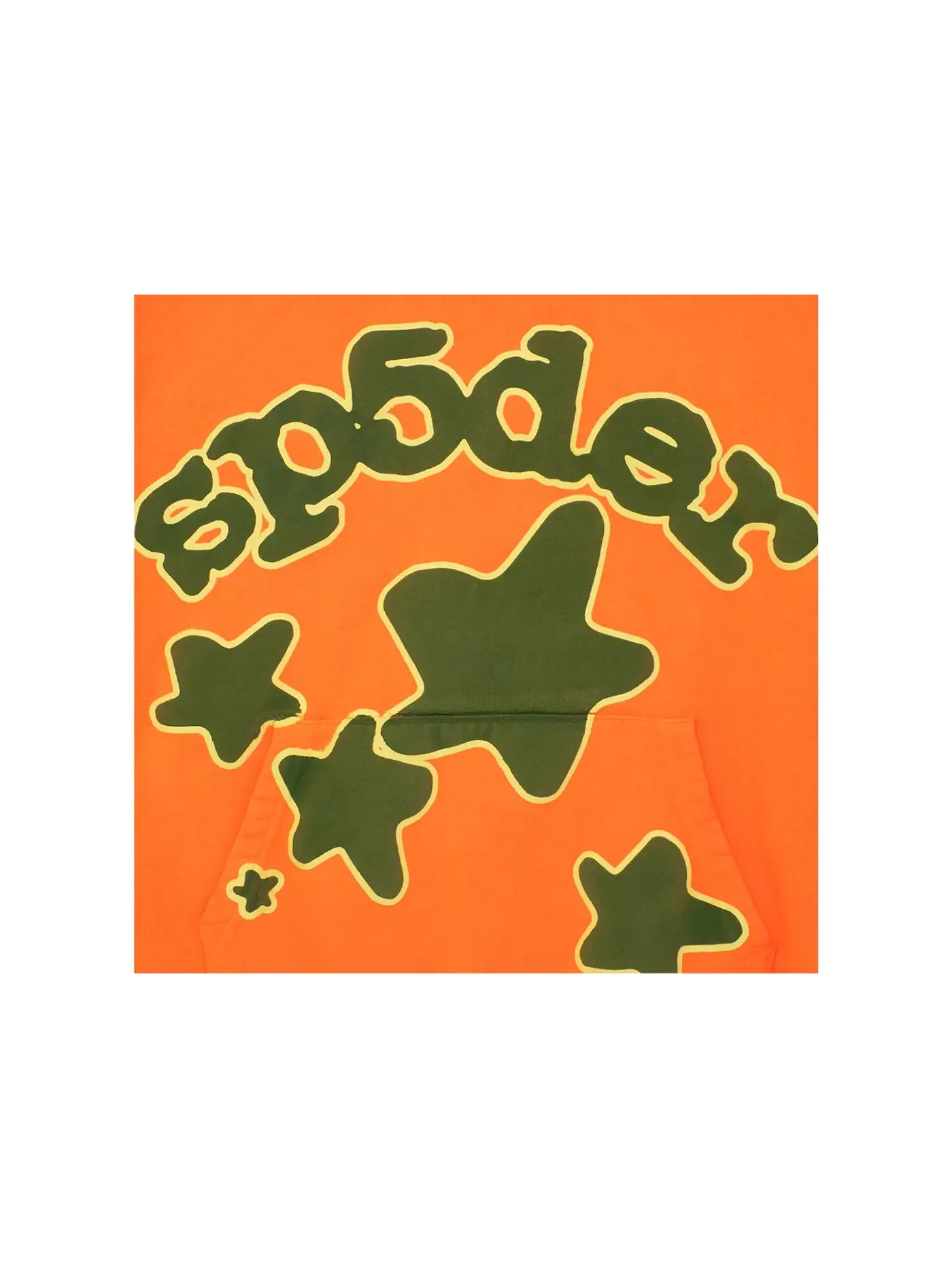 Детская худи с принтом Sp5der Beluga Hoodie Orange — изображение 3 из 3, оранжевый