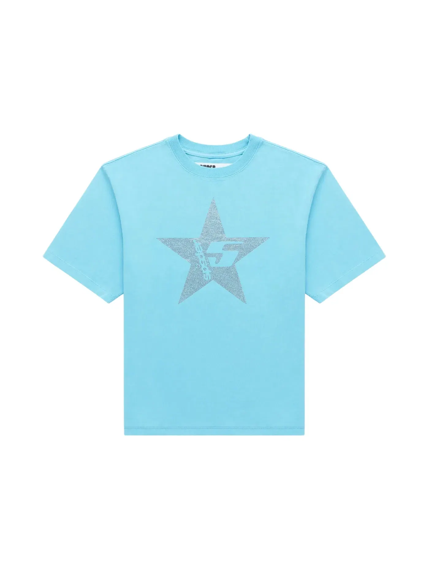 Мужская футболка с принтом Sp5der Big 5 Star Rhinestone Tee — изображение 1 из 2, светлый синий
