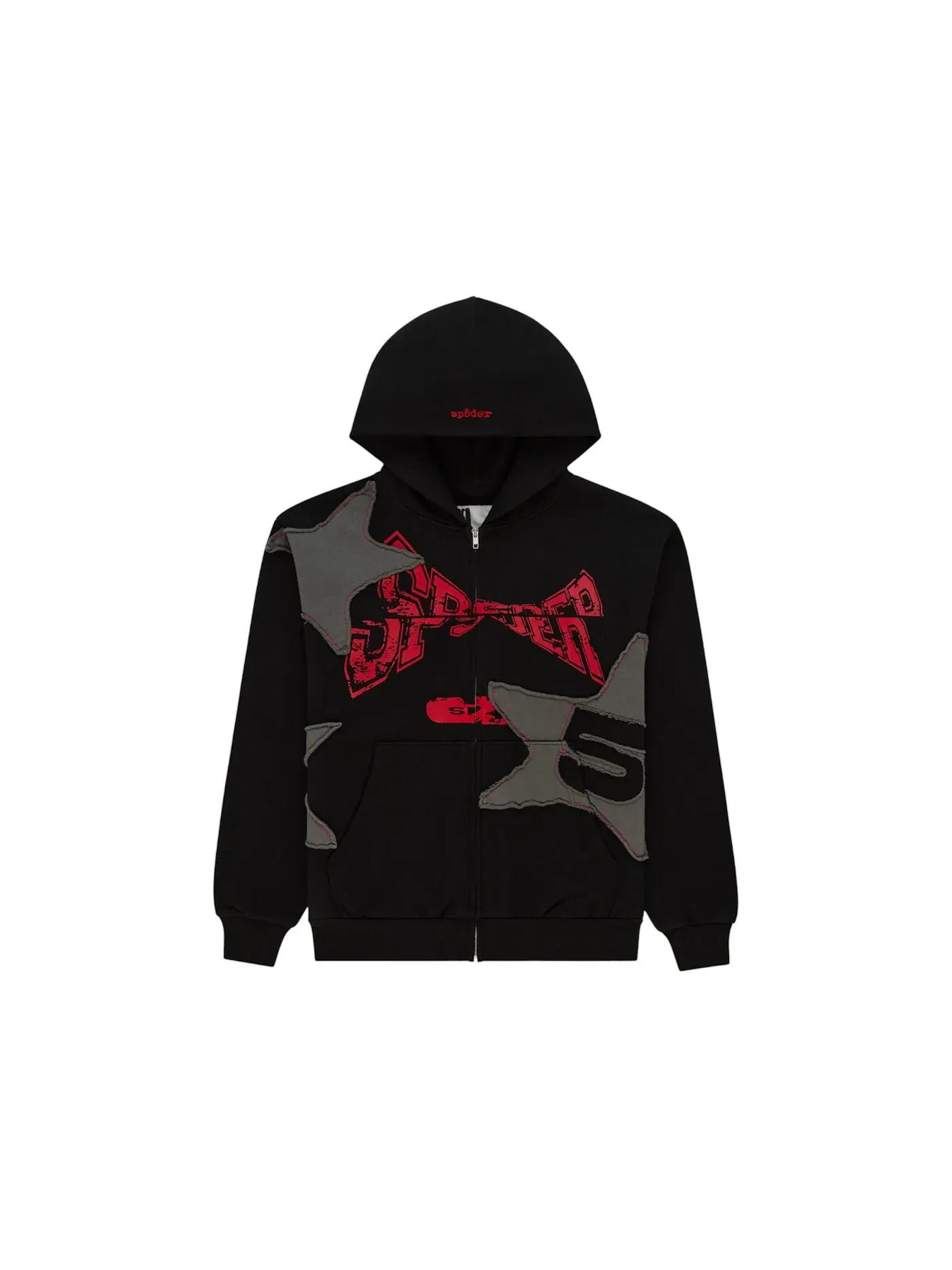 Мужская худи с принтом Big Star Full Zip Sp5der — изображение 1 из 2, черный
