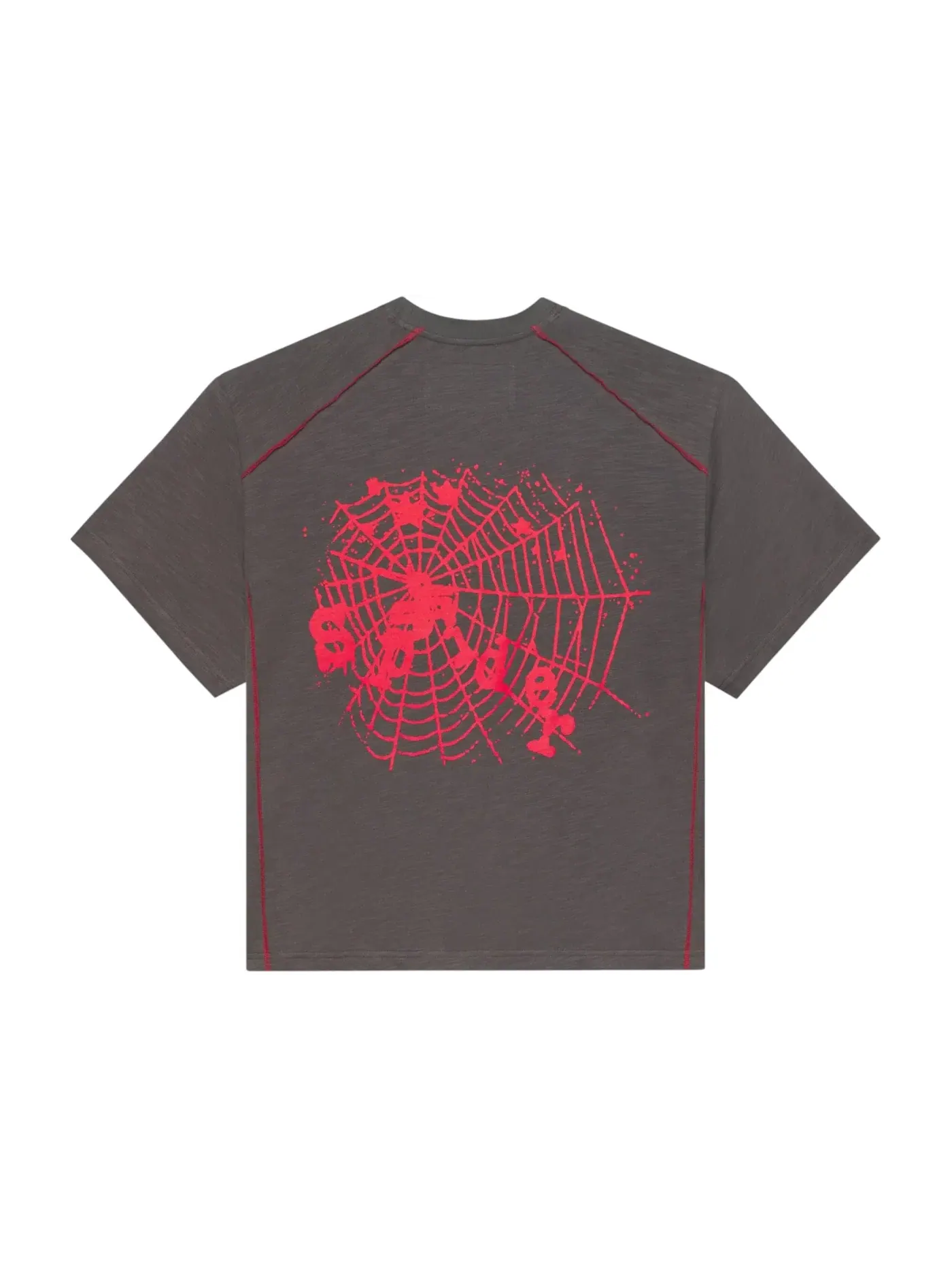 Мужская футболка с контрастной строчкой Sp5der Tee — изображение 2 из 2, коричневый