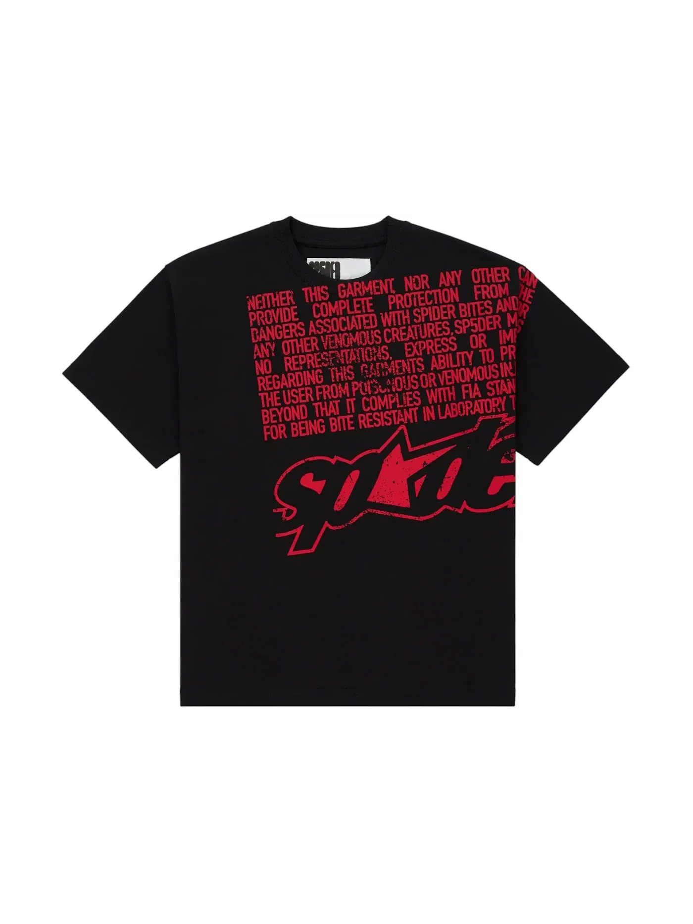 Детская футболка с принтом Sp5der Disclaimer Tee Sp5der — изображение 1 из 2, черный
