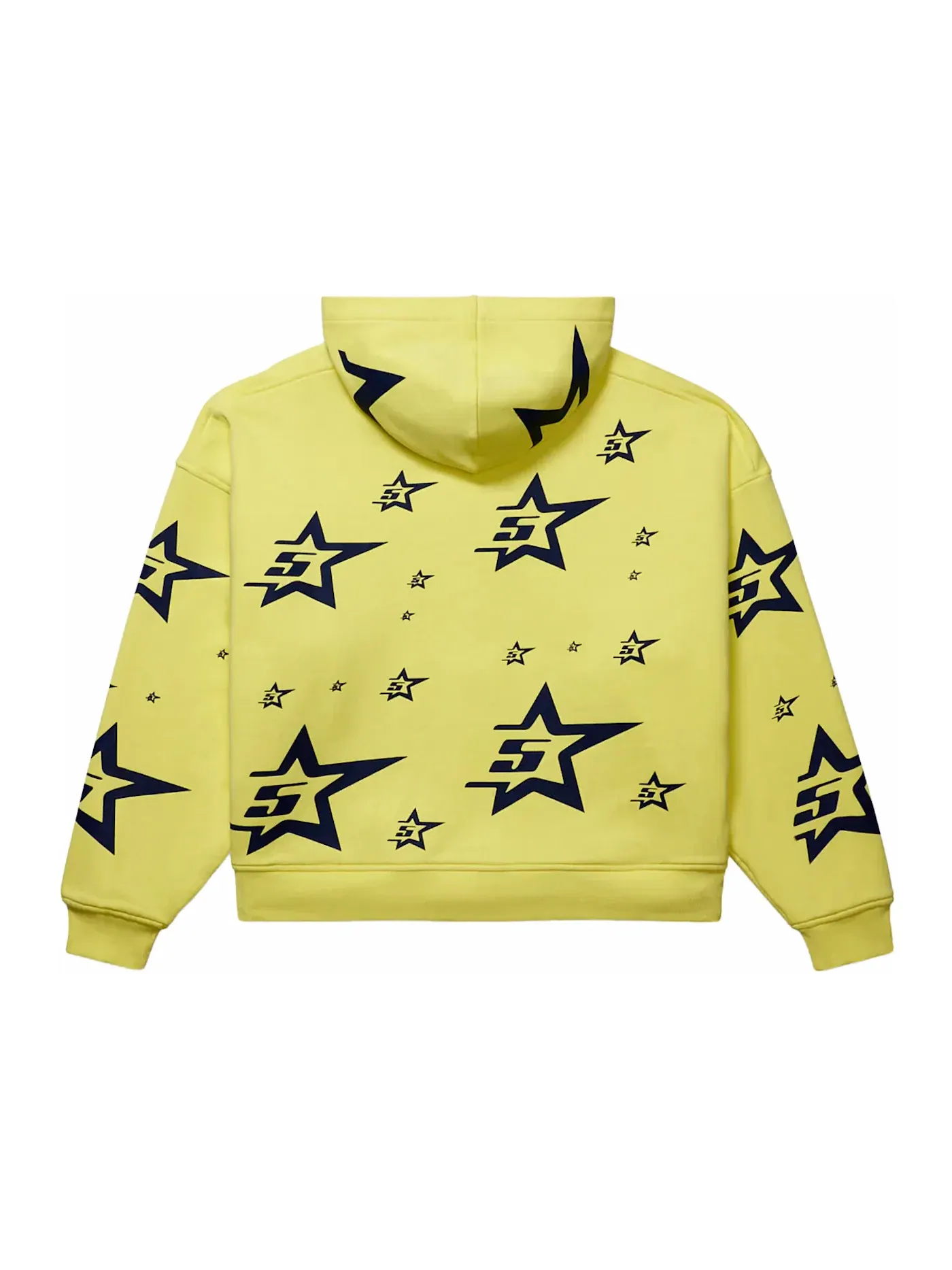 Мужская худи с принтом Sp5der Double Layer 5 Star Zip Hoodie Sp5der — изображение 2 из 2, желтый