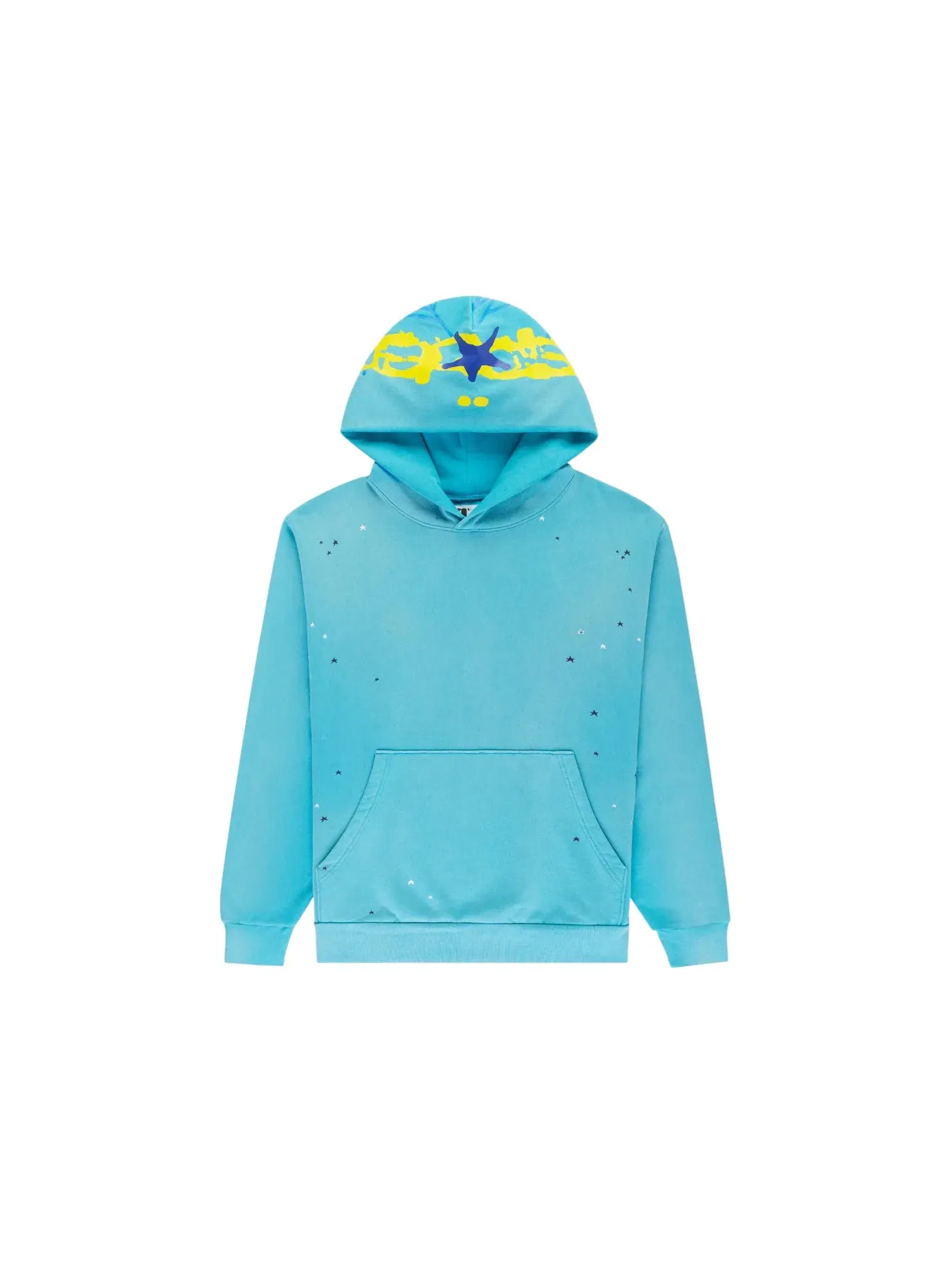 Мужская худи с принтом Sp5der Heavy Web Hoodie — изображение 1 из 2, голубой