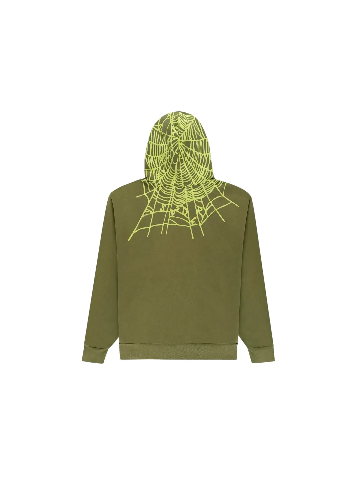 Мужской худи с принтом Sp5der Heavy Web Hoodie Sp5der — изображение 2 из 2, оливковый