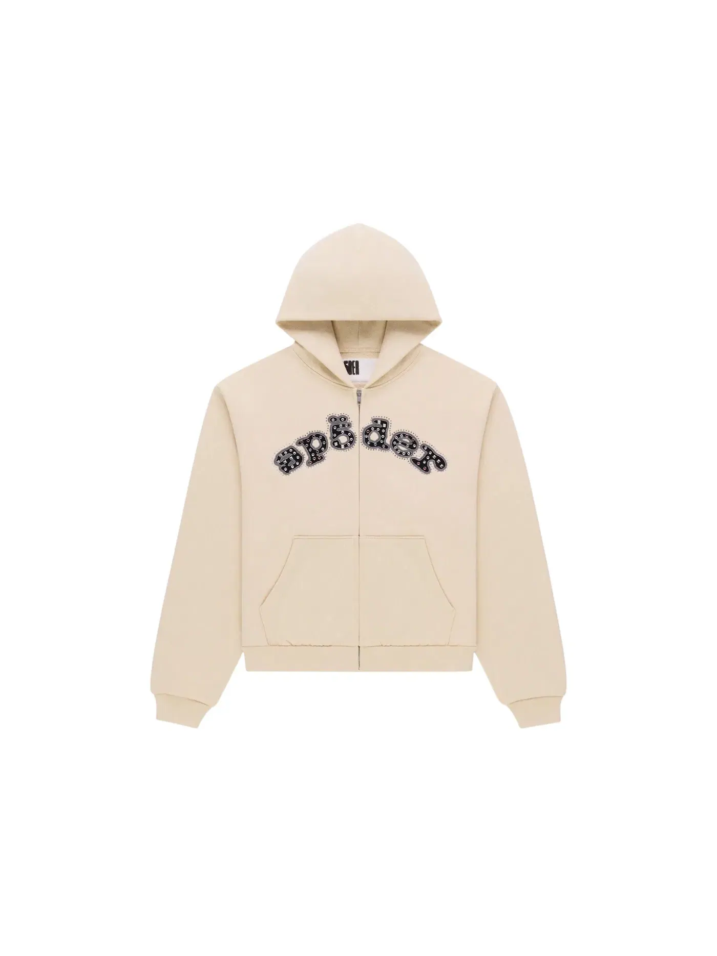 Мужская худи с принтом Sp5der Mixed Stone OG V2 Zip Hoodie Sp5der — изображение 1 из 2, бежевый