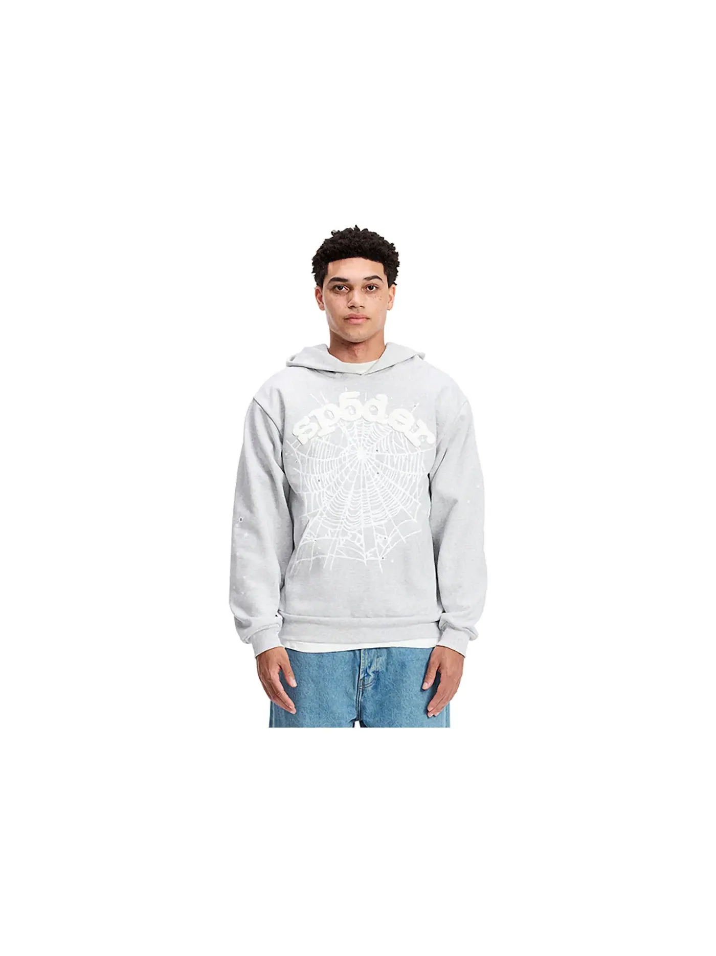 Детский худи с принтом Sp5der OG Web Hoodie Sp5der — изображение 3 из 3, серый