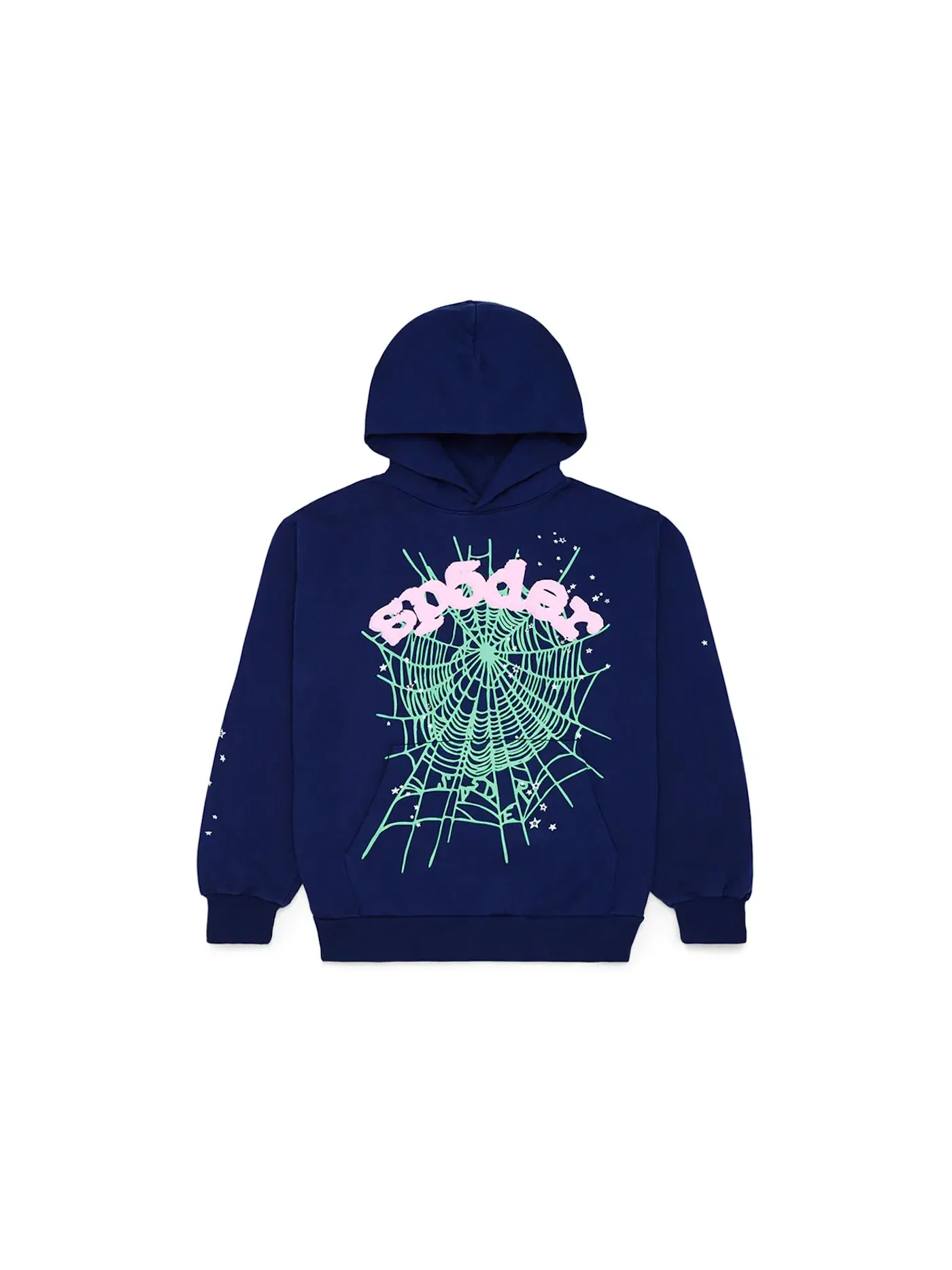 Мужская худи с принтом Sp5der OG Web Hoodie Sp5der — изображение 1 из 2, темно-синий