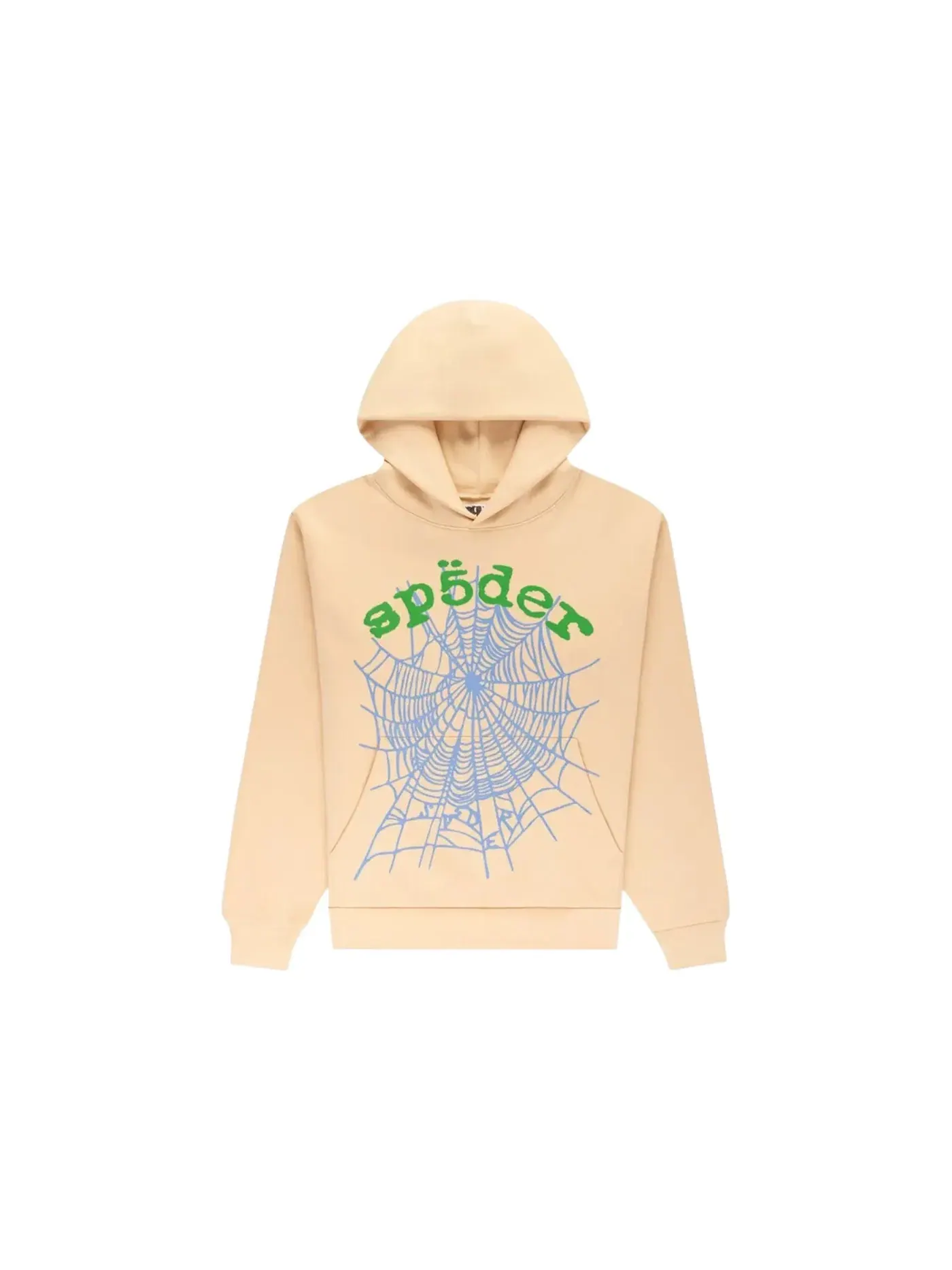 Мужская худи с принтом Sp5der OG Web V2 Hoodie Sp5der — изображение 1 из 1, бежевый