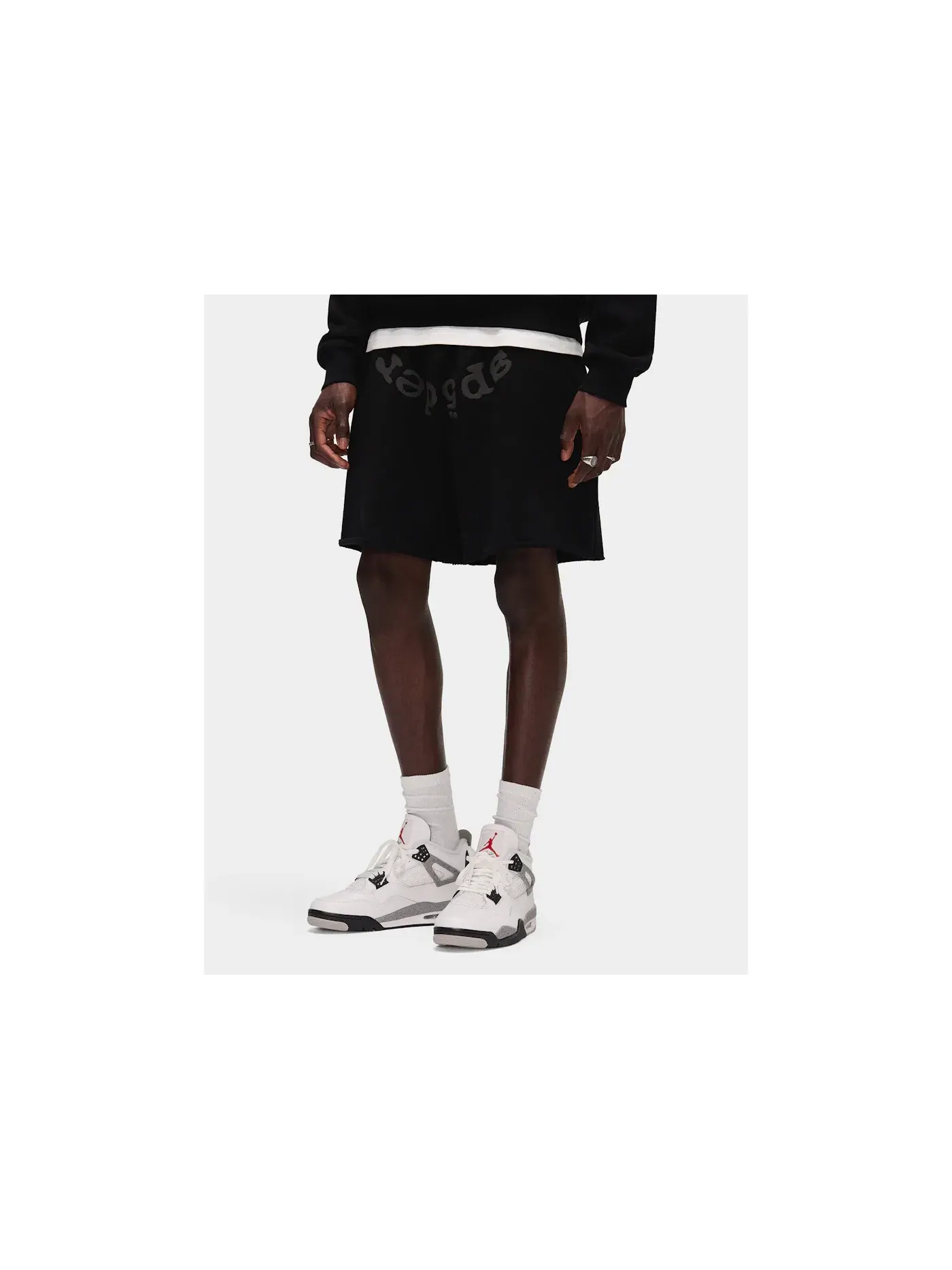 Мужские шорты с принтом Sp5der OG Web V2 Phantom Sweatshort — изображение 3 из 4, черный