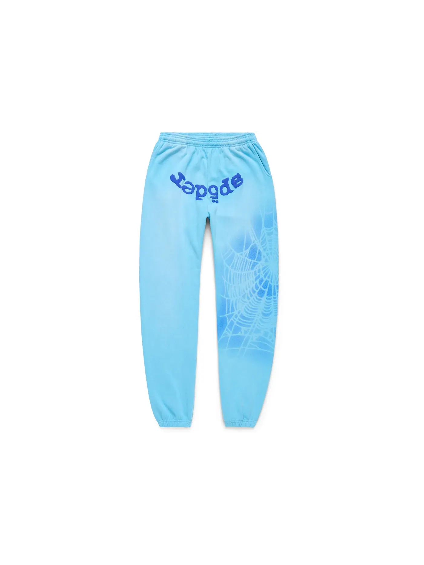 Мужские спортивные штаны с принтом Sp5der OG Web V2 Spray Sweatpant — изображение 1 из 4, светлый синий