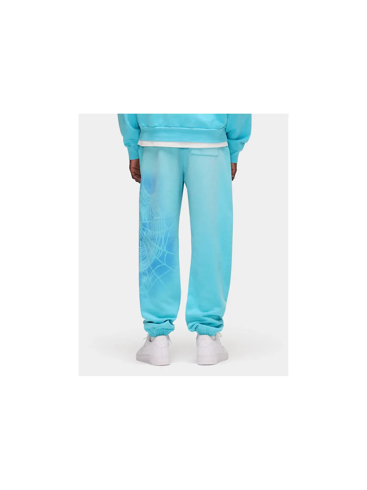 Мужские спортивные штаны с принтом Sp5der OG Web V2 Spray Sweatpant — изображение 4 из 4, светлый синий
