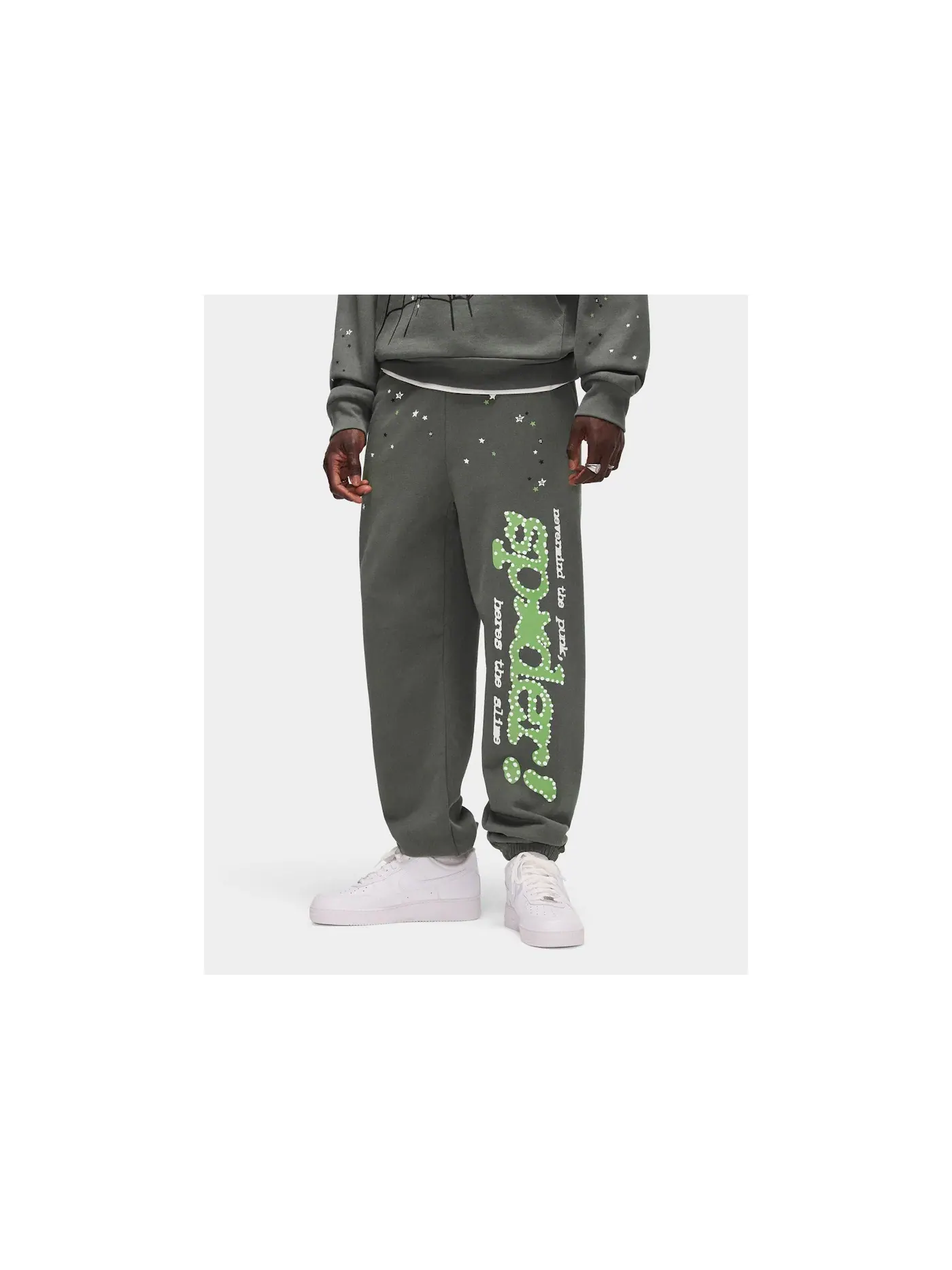 Мужские спортивные штаны с принтом Punk V2 Sweatpant Sp5der — изображение 3 из 4, серый