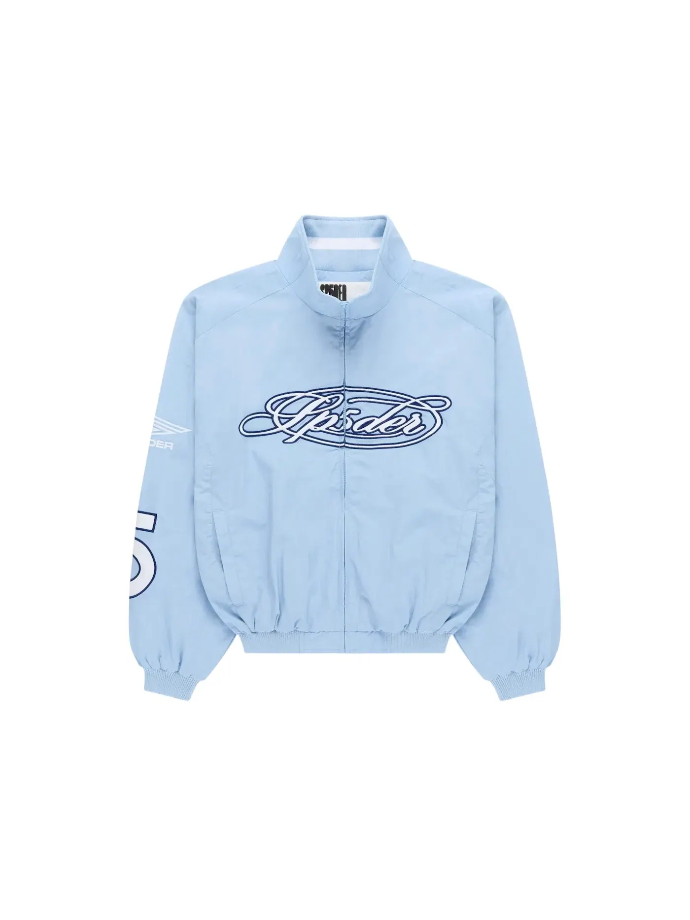 Мужская куртка с принтом Sp5der Script Warm Up Jacket — изображение 1 из 2, синий