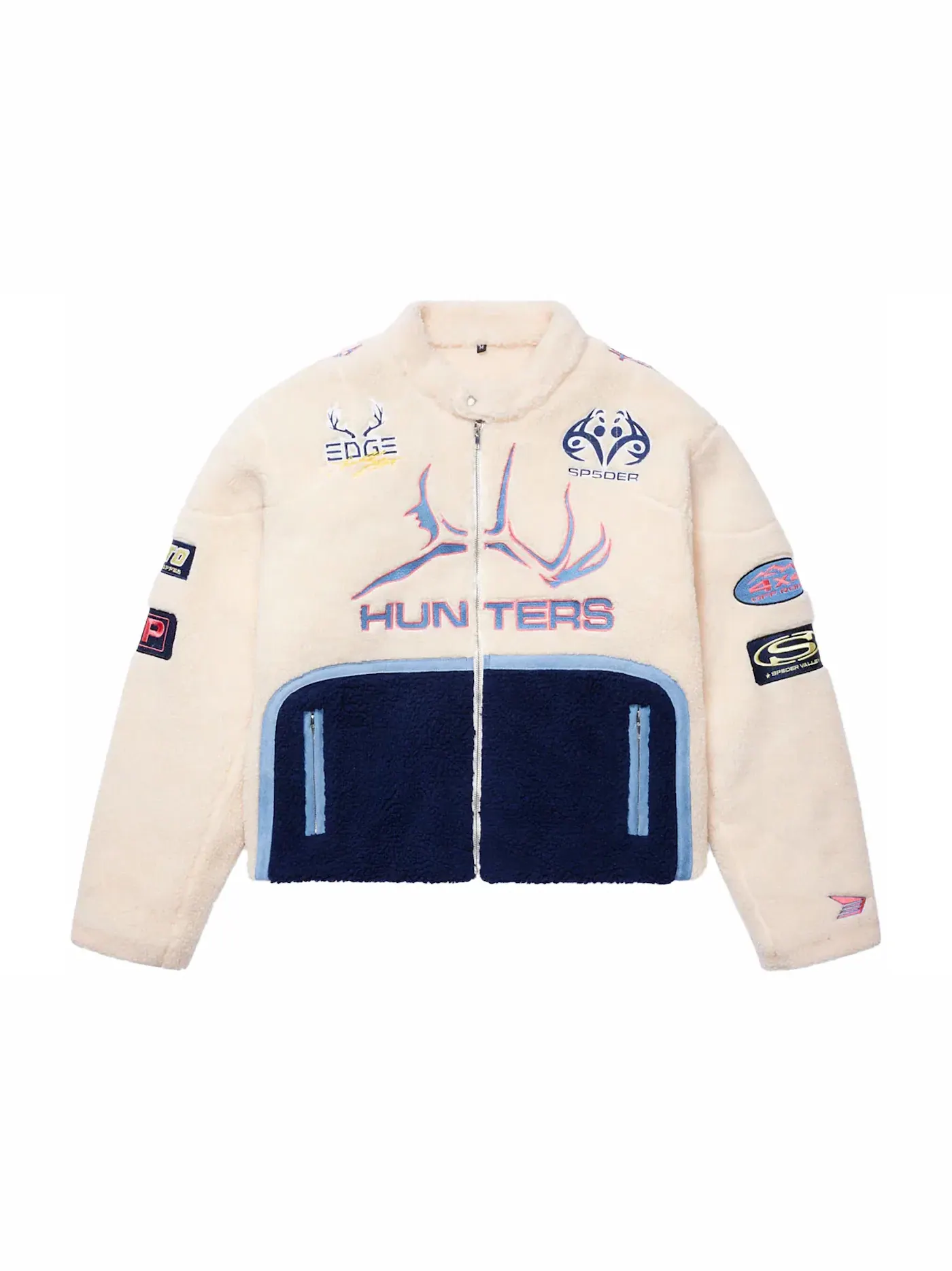 Мужская куртка-трактор с принтом Sp5der Sherpa Hunter Moto Jacket — изображение 1 из 2, мульти