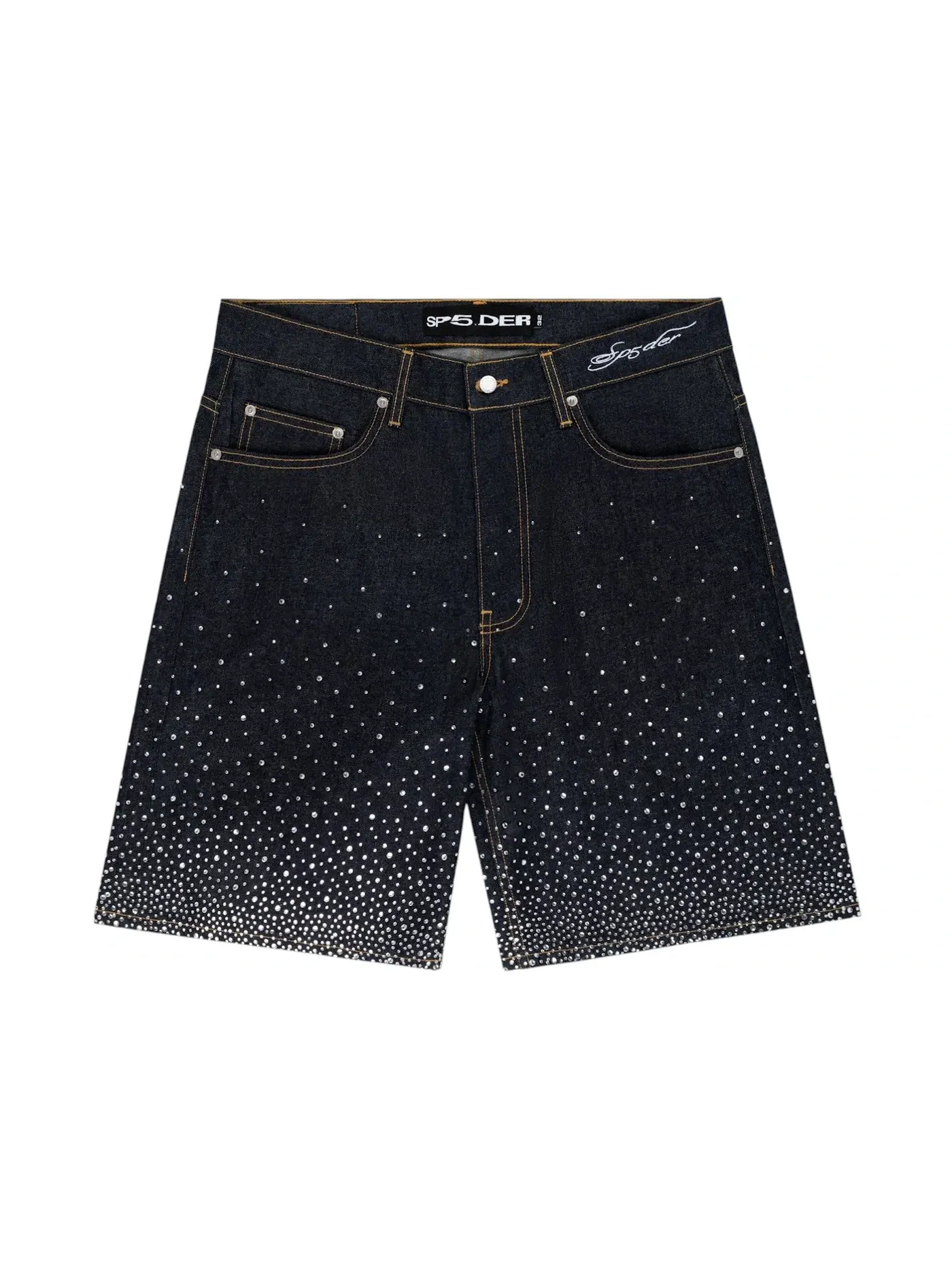 Мужские шорты с принтом Sp5der Star Dust Denim Short — изображение 1 из 2, синий