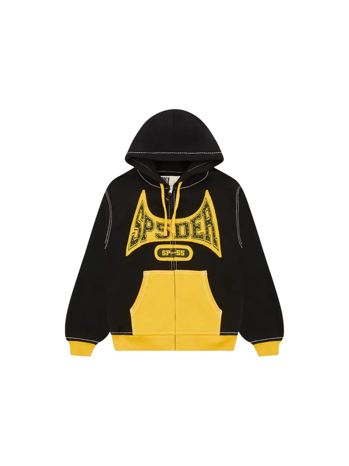 Мужская худи на молнии с принтом Sp5der T&F Zip Hoodie — изображение 1 из 2, черный
