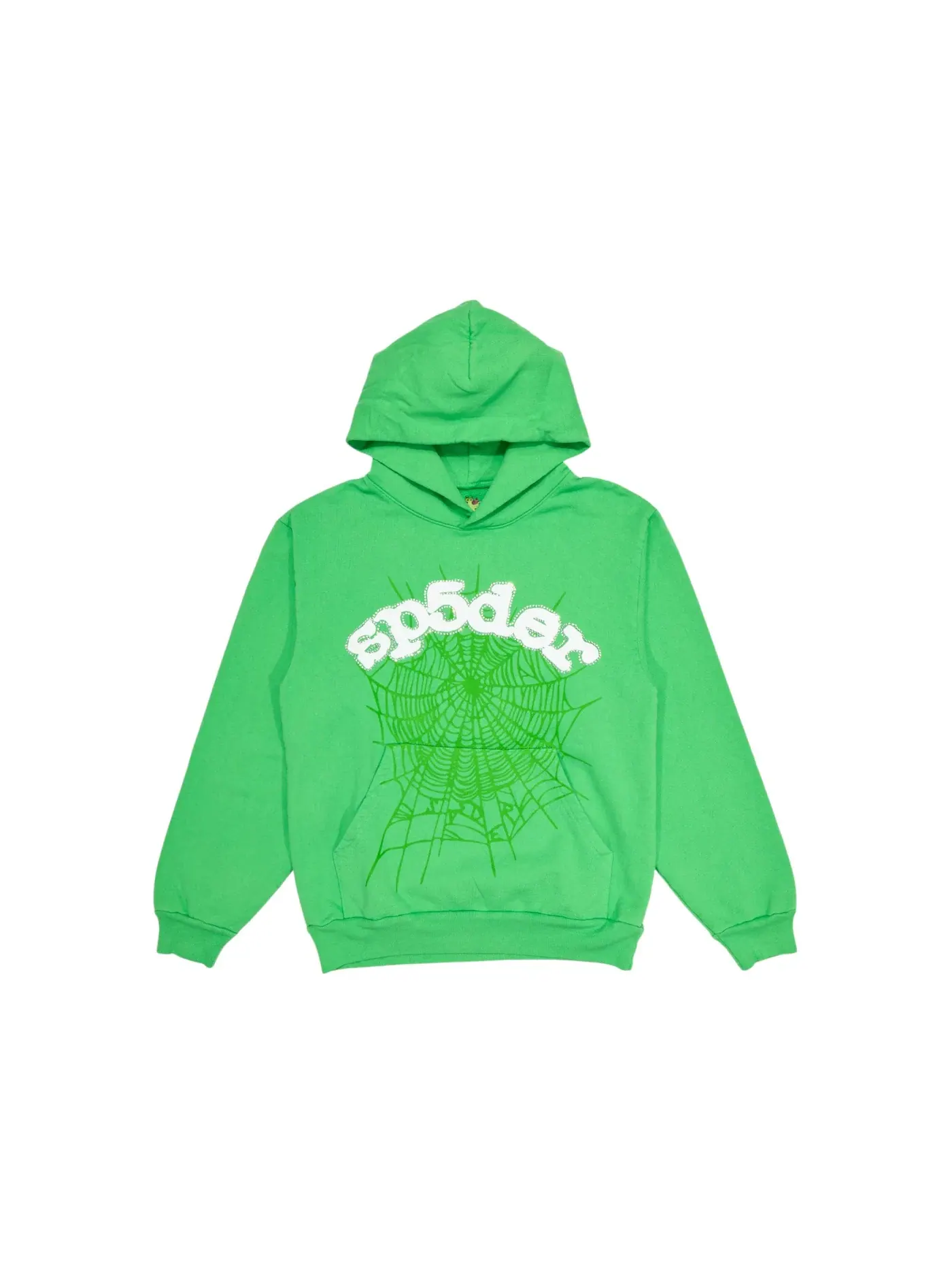 Мужская худи с принтом Sp5der Rhinestone Web Hoodie Sp5der — изображение 1 из 1, зеленый