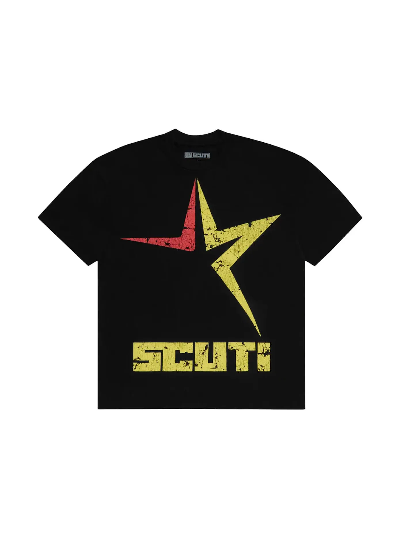 Мужская футболка с принтом Sp5der UY SCUTI Red Yellow Star Tee — изображение 1 из 1, черный