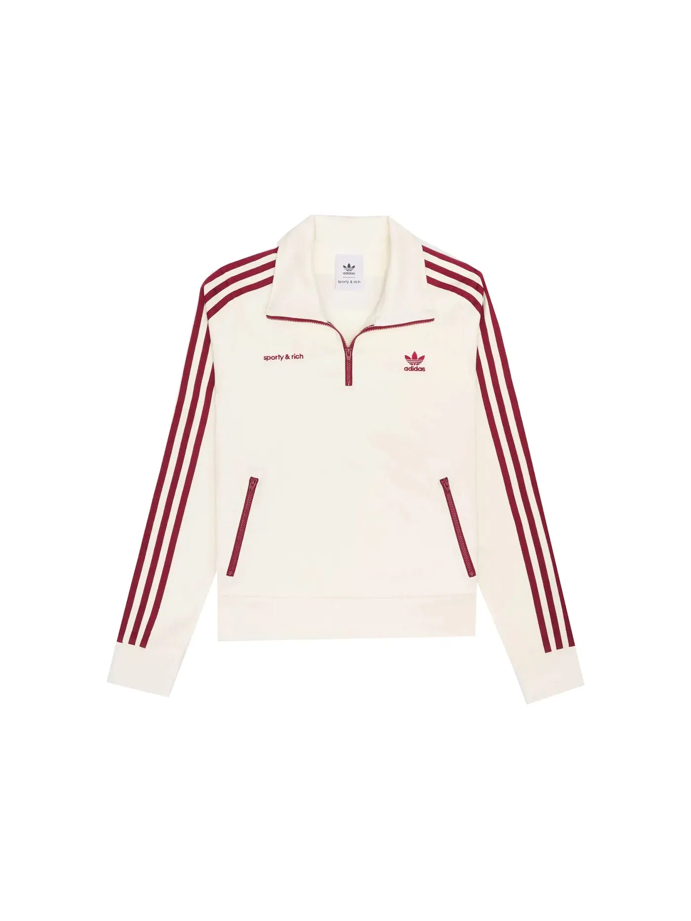 Мужская куртка с длинным рукавом Sporty & Rich x Adidas Quarter Zip Track Jacket — изображение 1 из 2, кремовый