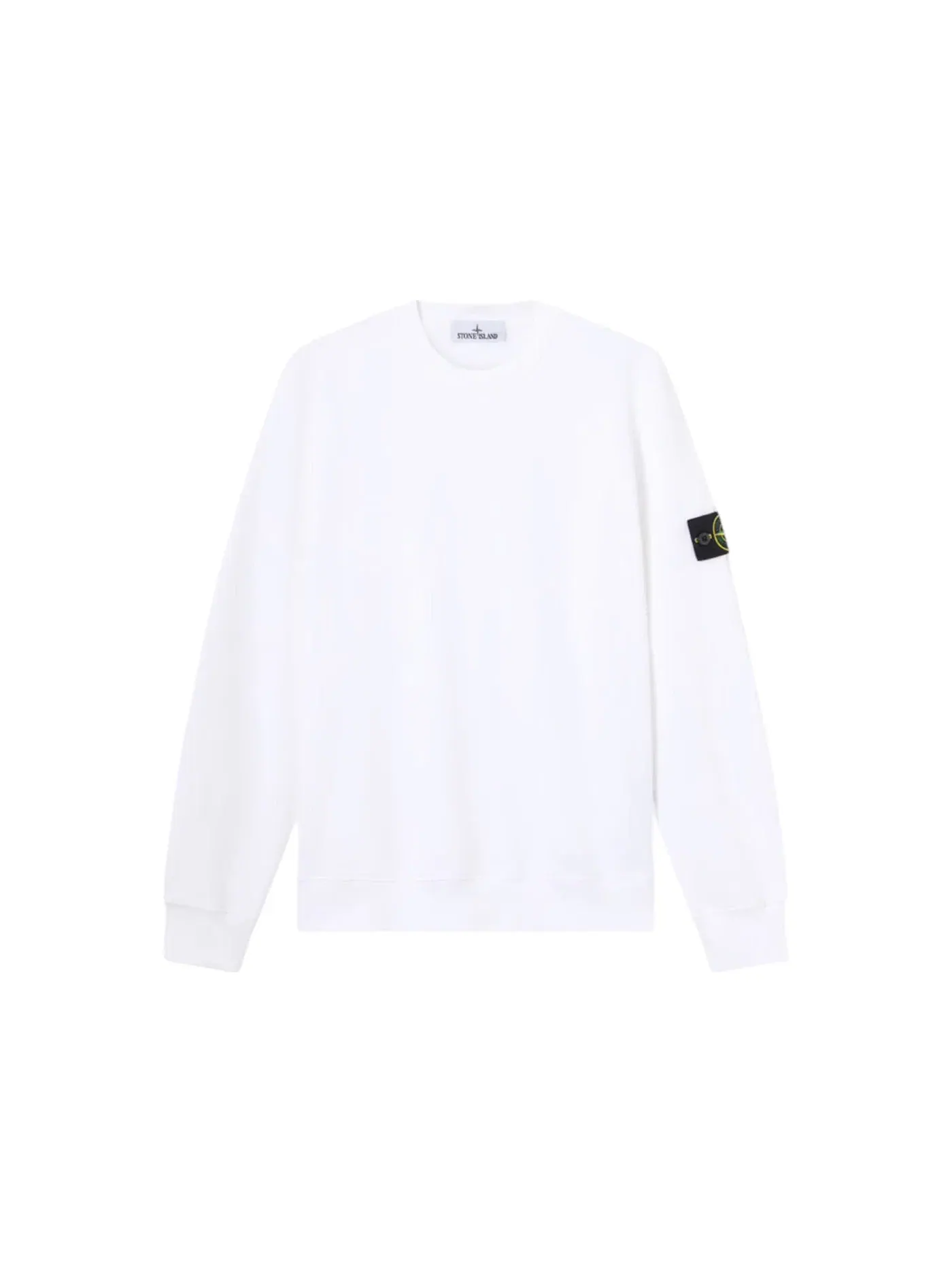 Мужской свитшот из органического хлопкового флиса Crewneck Stone Island — изображение 1 из 1, белый