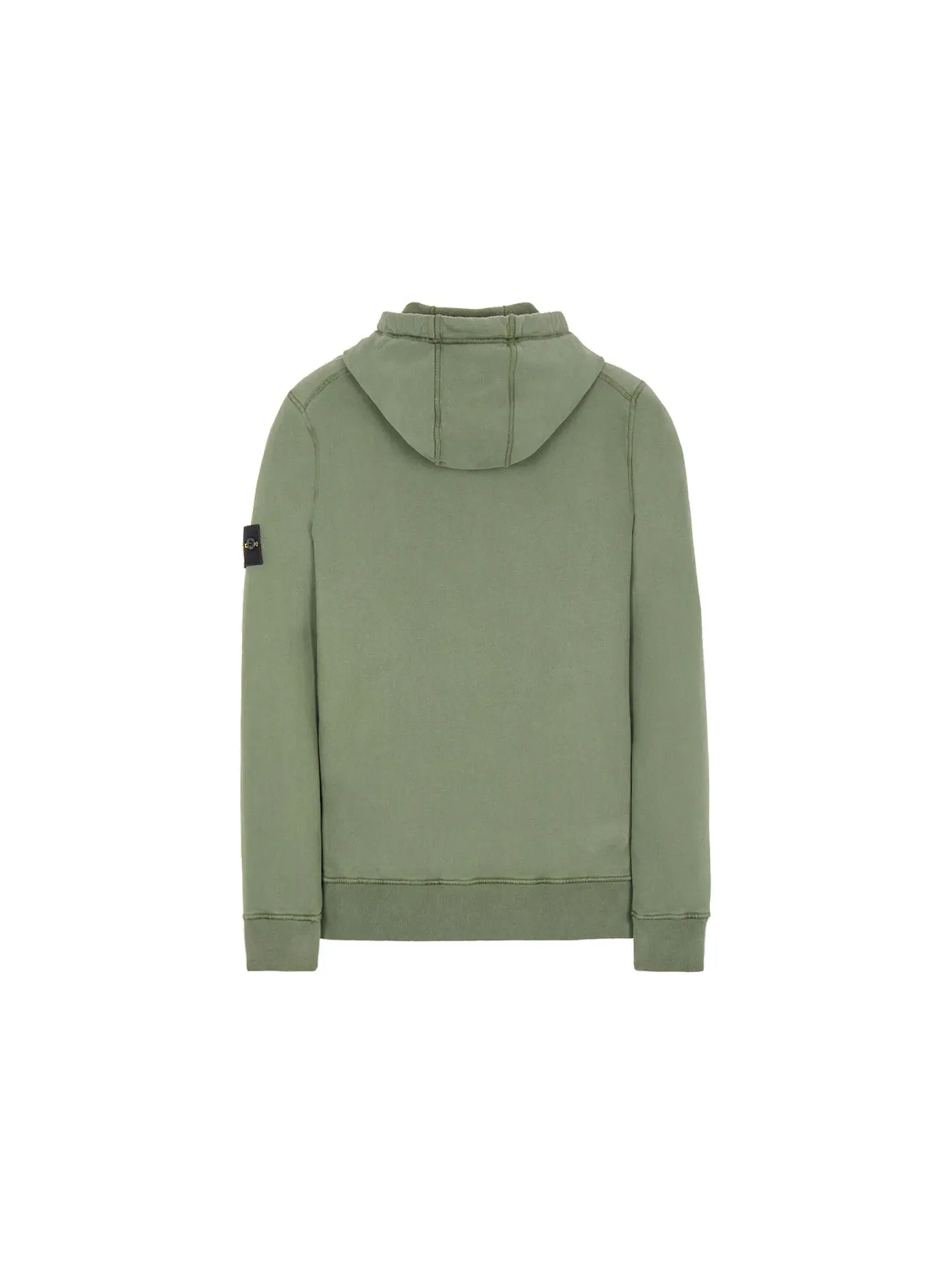 Мужская худи из ворсистого хлопкового футера Hoodie Stone Island — изображение 2 из 3, шалфейный