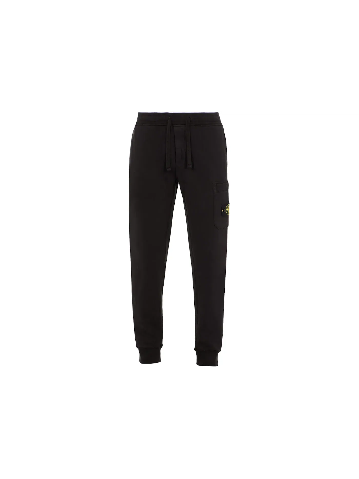 Мужские спортивные штаны из футера с начесом Slim Fit модель Sweatpant Stone Island — изображение 1 из 3, черный